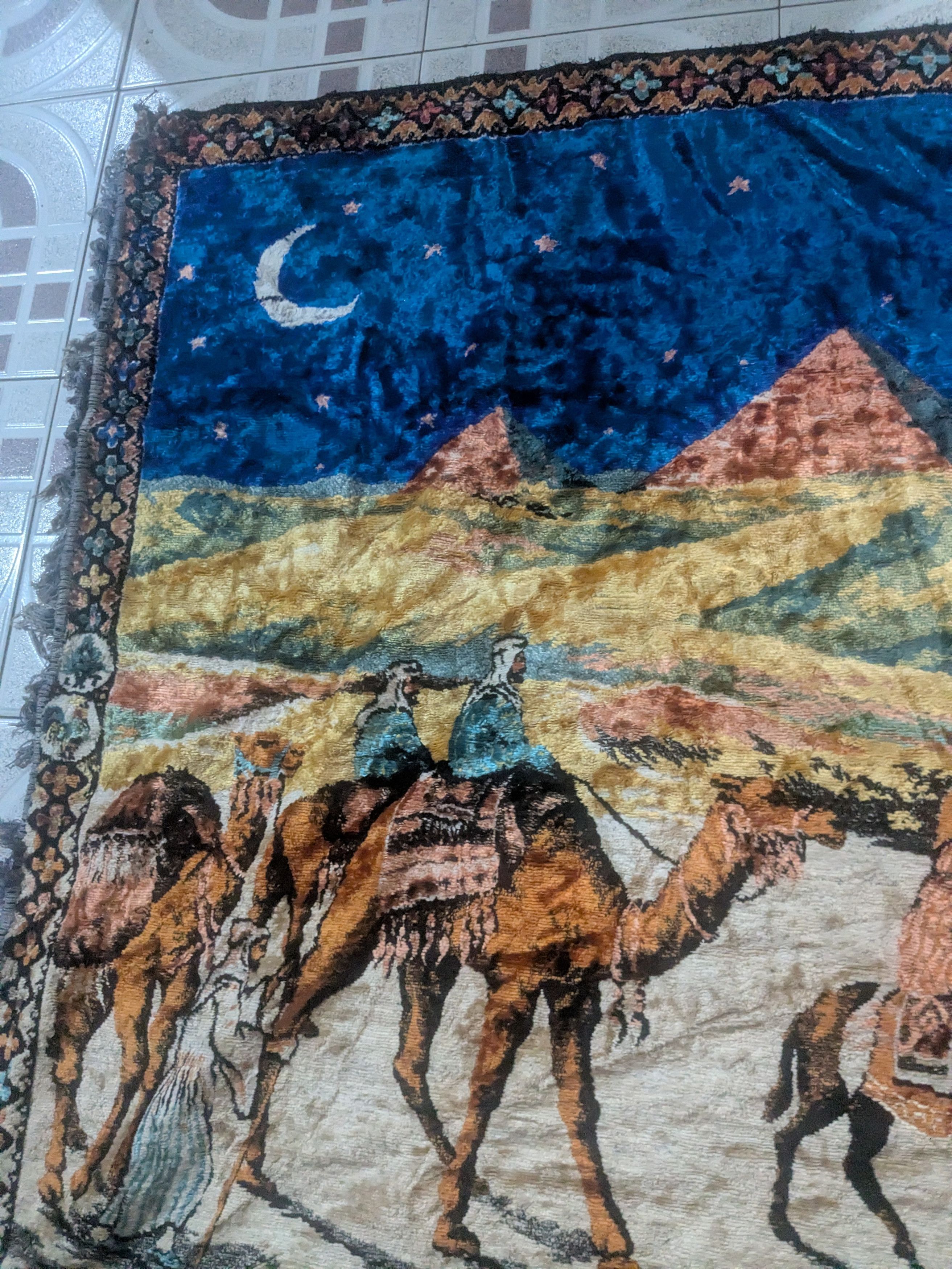 Vintage vintage wall carpet decor pyramid Egypt sphinx 70'$ Size ONE SIZE - 7 Thumbnail