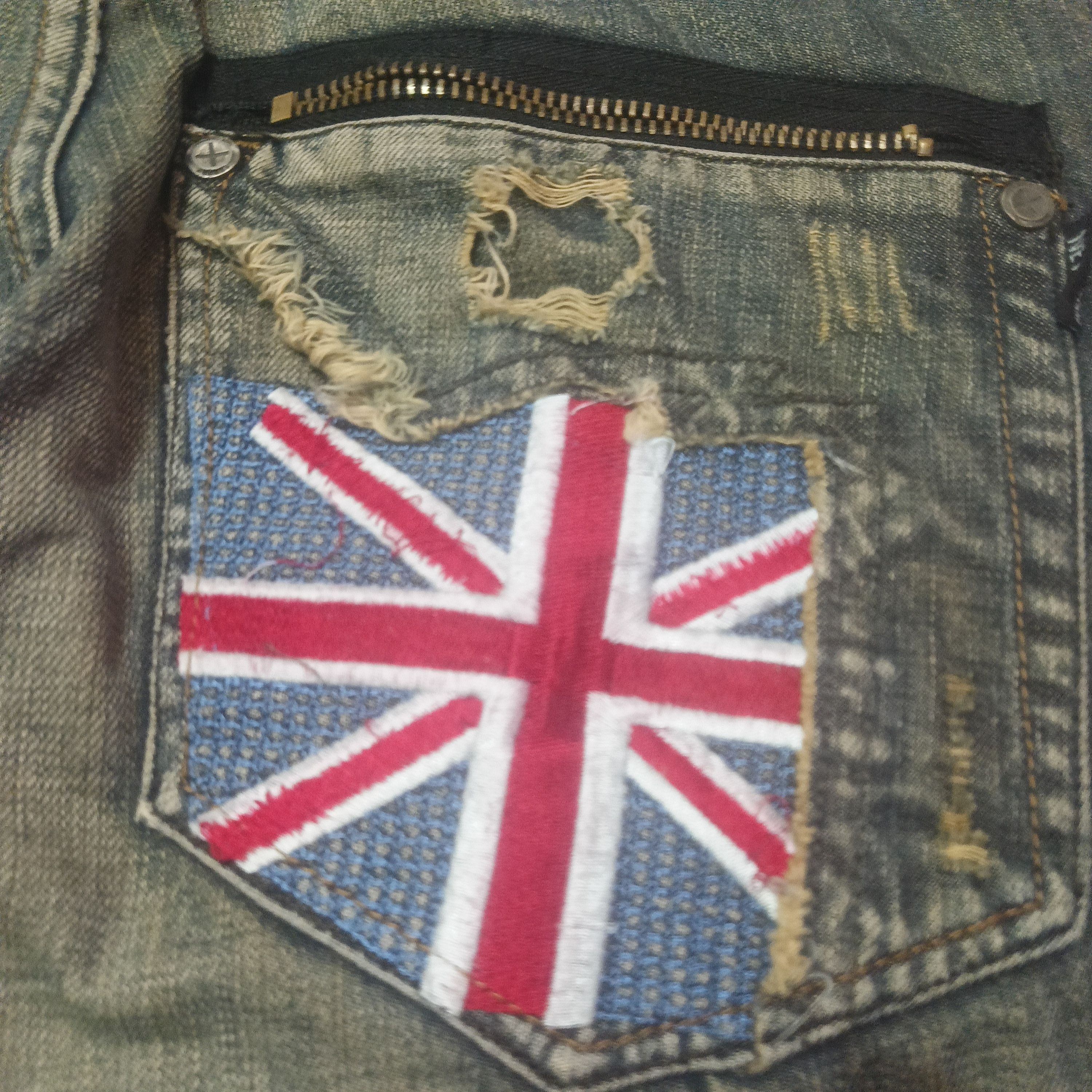 The GV Gallery Vintage New Boy London Flared Distressed Jeans Size US 34 / EU 50 - 16 Thumbnail