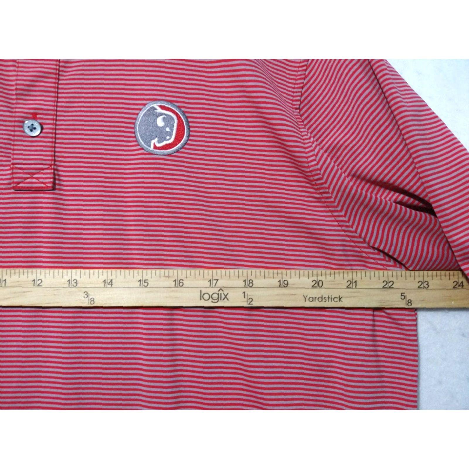 Footjoy FootJoy Polo Shirt Mens Large Gray Striped Performance Golf Athletic Fit Size US L / EU 52-54 / 3 - 5 Thumbnail