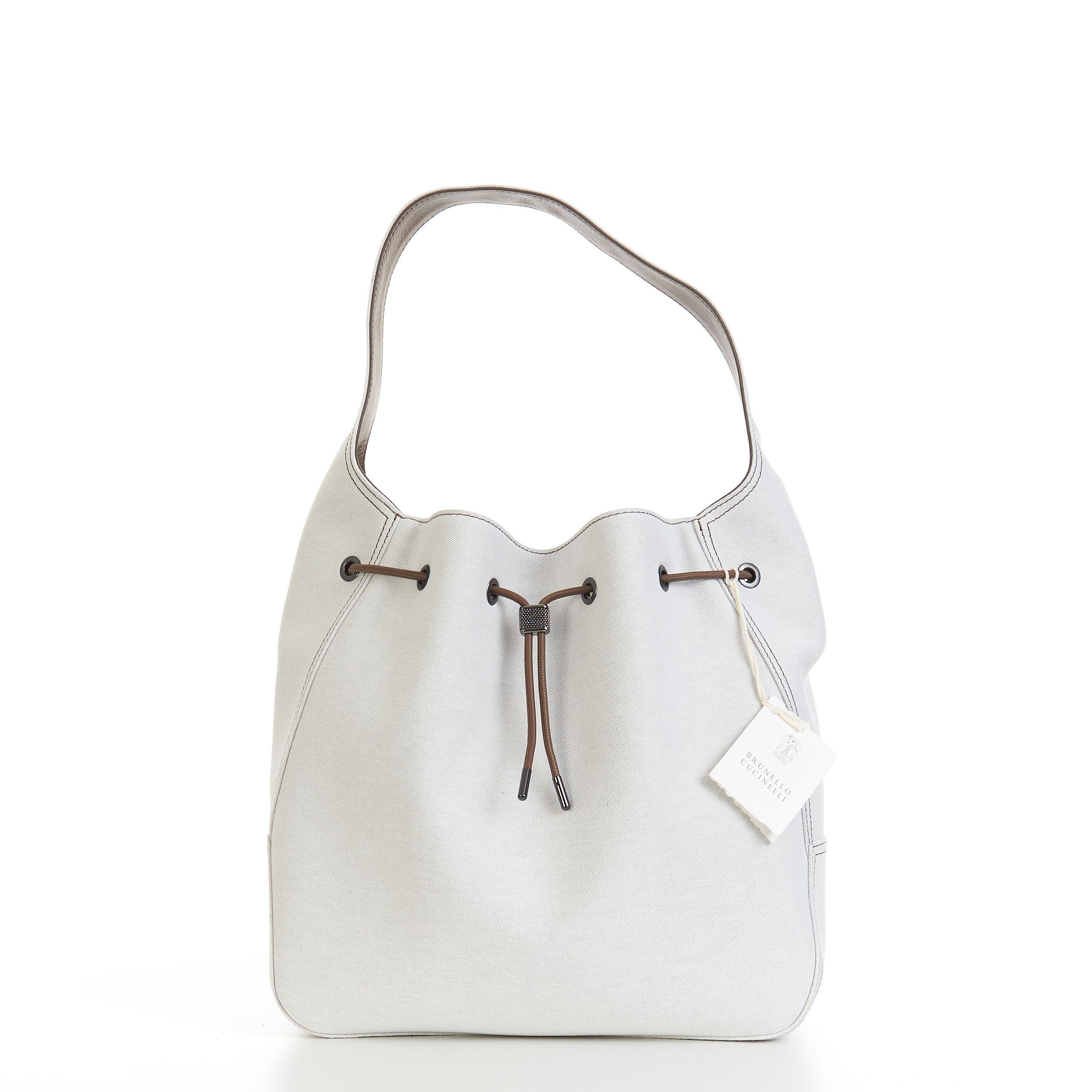 Brunello Cucinelli BC Duo Bucket Bag In Cotton & Linen Gabardine Size ONE SIZE - 1 Thumbnail