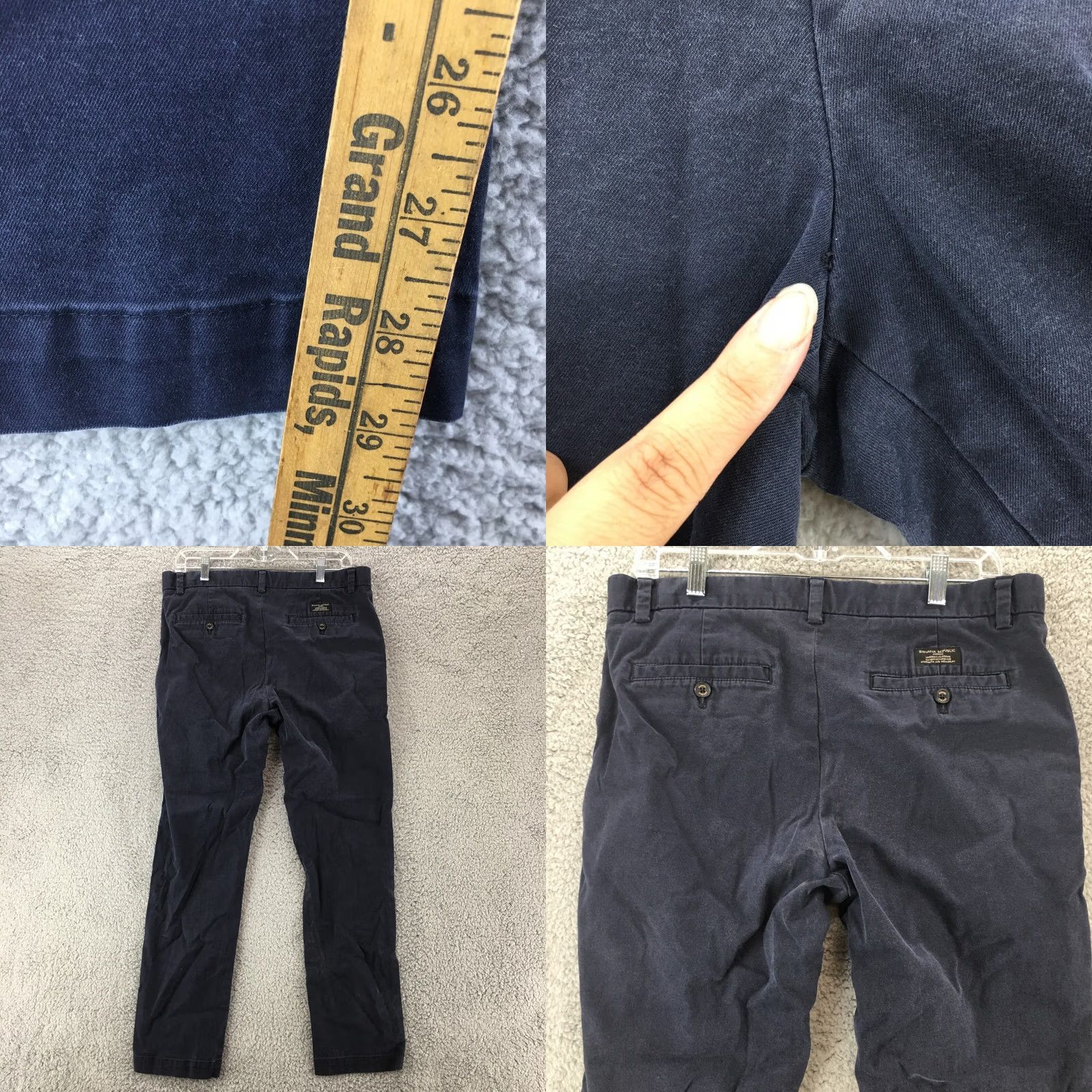 Banana Republic Banana Republic Aiden Chino Pants Mens 33x32 Blue Cotton Blend Mid Rise Zip Fly Shirt? Size US 33 - 8 Thumbnail