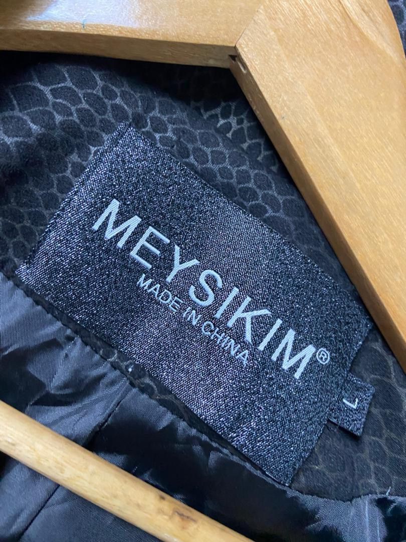 Japanese Brand Meysikim Snakeskin Faux Suede Biker Jacket (182) Size L / US 10 / IT 46 - 3 Thumbnail
