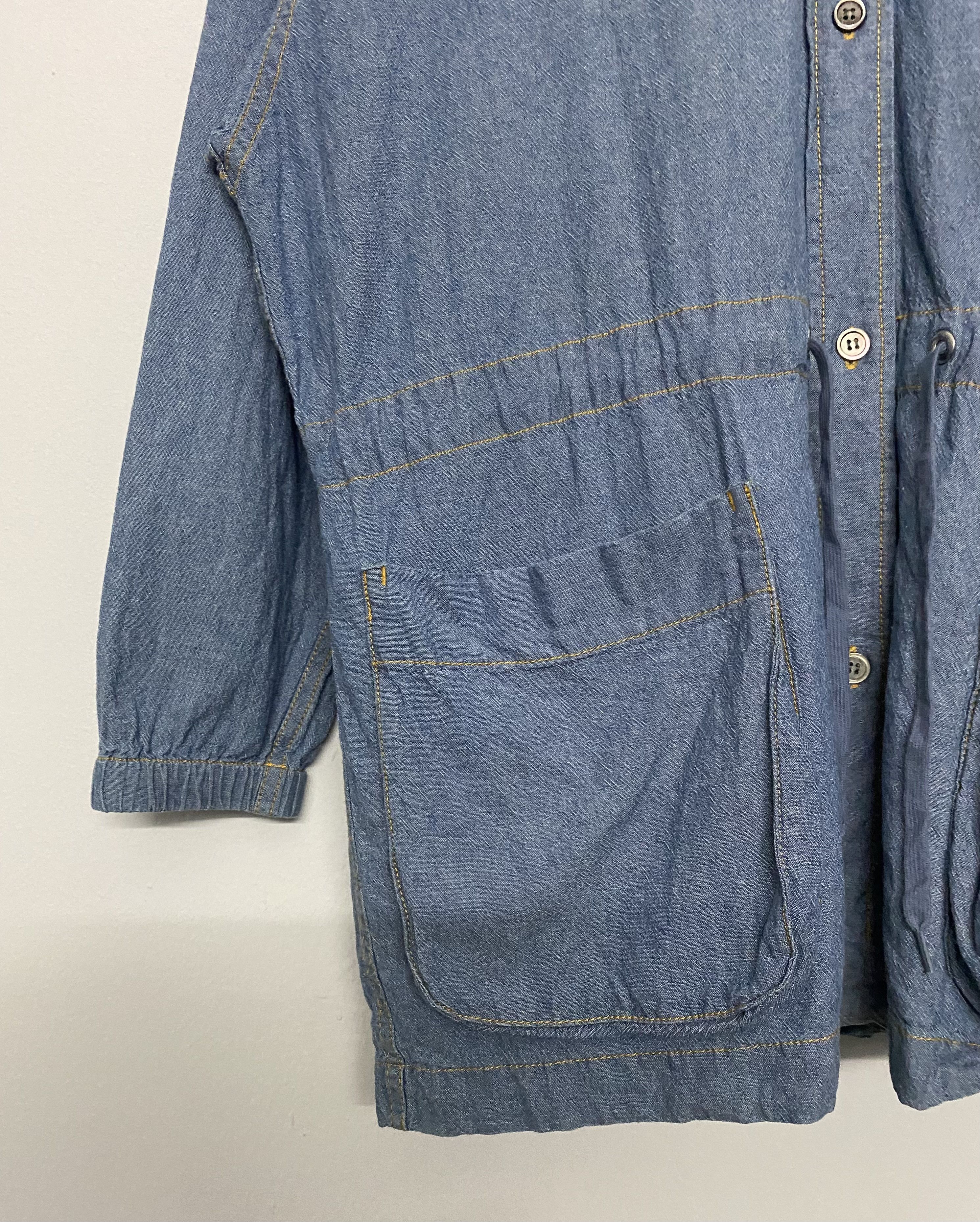Issey Miyake VTG Mercibeaucoup Je Vous Enprie Denim Hooded Jacket Parka Size L / US 10 / IT 46 - 7 Thumbnail