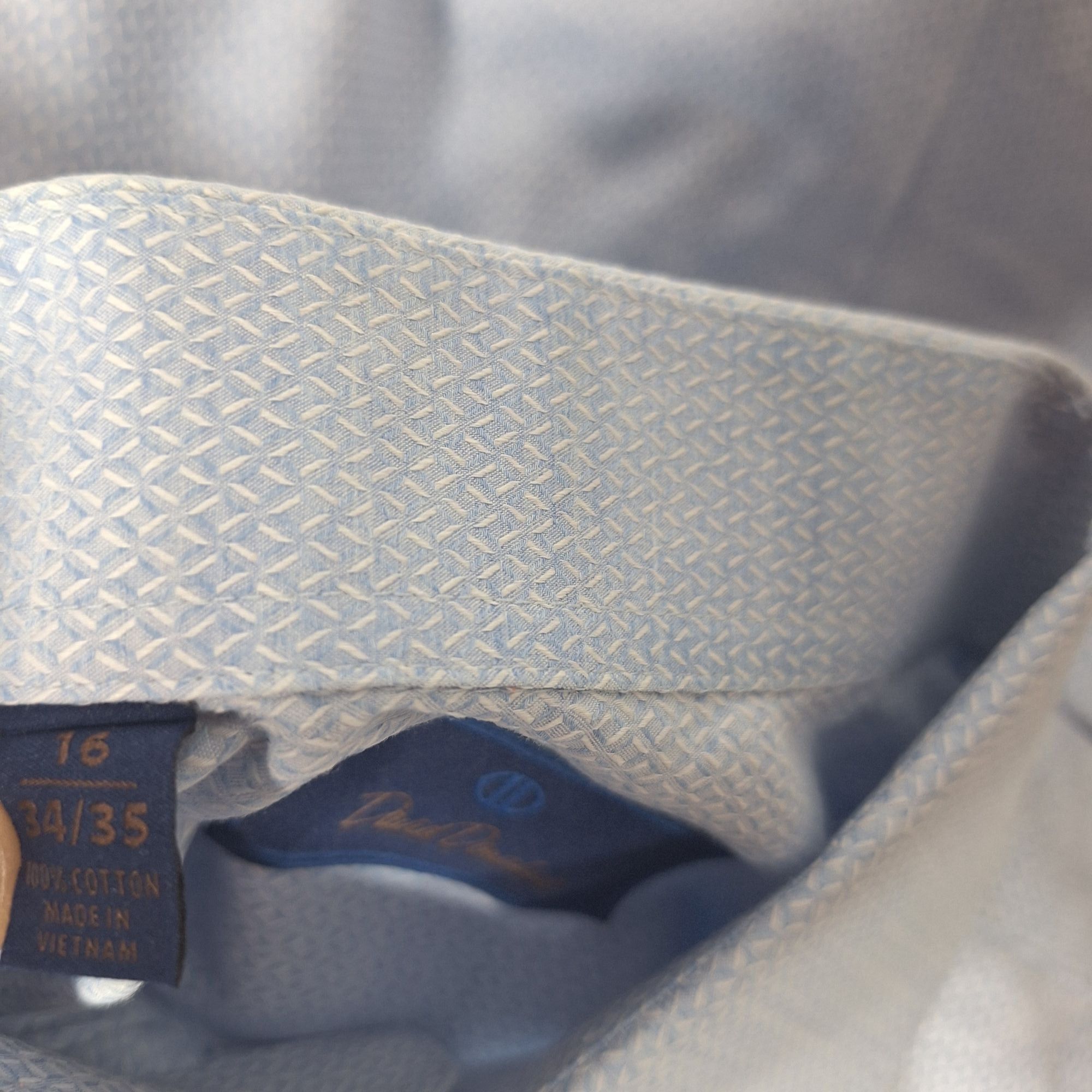 David Donahue David Donahue Dress Shirt 16 34/35 Light Blue Patterned Luxu Size US L / EU 52-54 / 3 - 5 Thumbnail