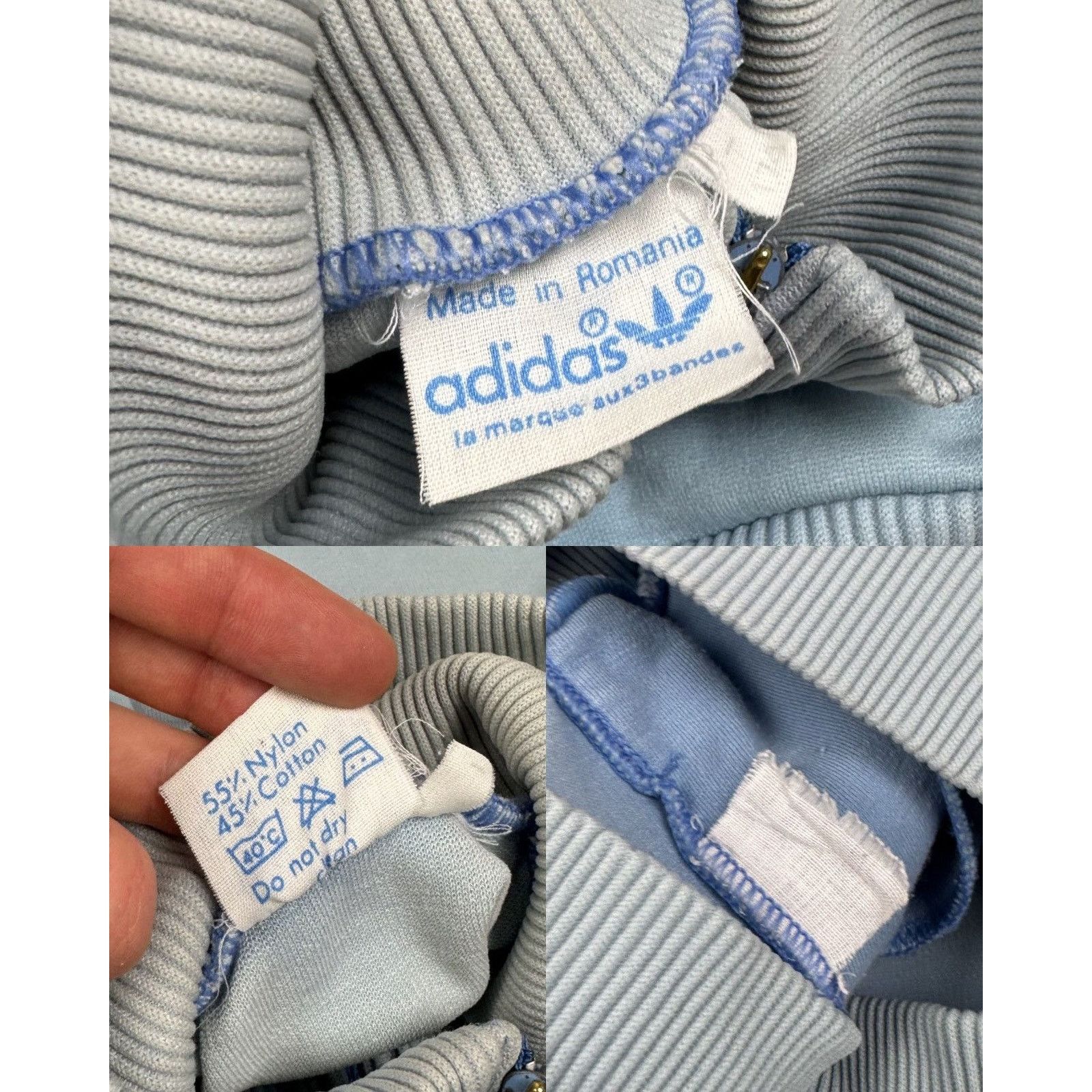 Adidas Adidas Men's Blue White 3 Stripes Long Sleeve 1/4 Zip Jacket Size US M / EU 48-50 / 2 - 2 Thumbnail