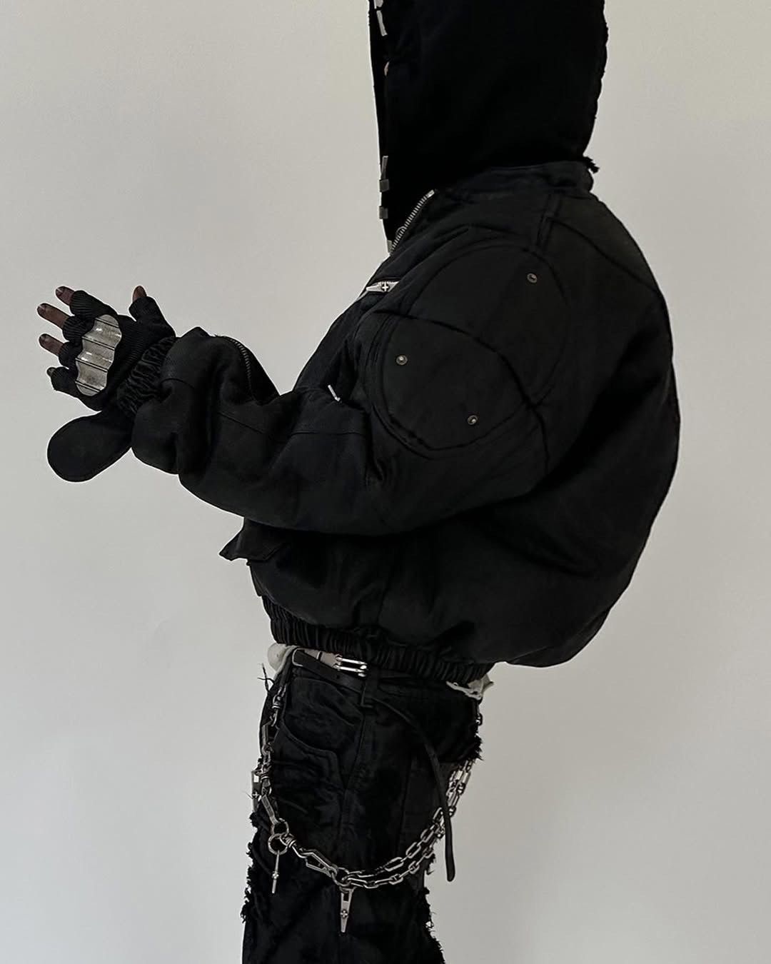 SHINE LUXURY RARE Shine Luxury “METHADONE” Layered Moto Bomber Jacket Size US S / EU 44-46 / 1 - 5 Thumbnail