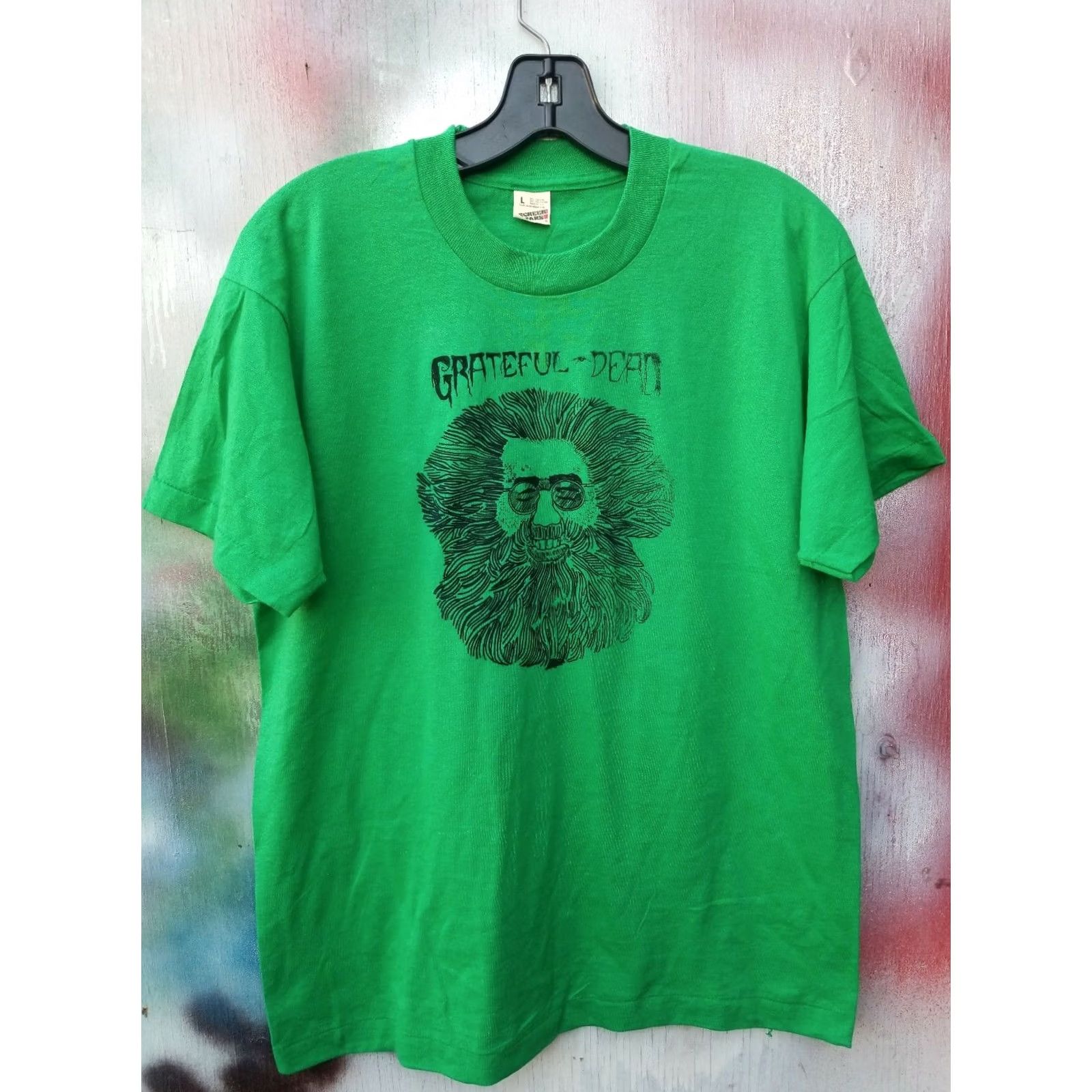 Vintage VINTAGE Grateful Dead Shirt Large Green Crew Neck Short Sleeve Jerry Garcia Logo Deadstock Concert Tour Mens Size US L / EU 52-54 / 3 - 2 Thumbnail