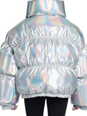 Dolce & Gabbana o1y0825 Turtleneck Shell Jacket in Silver Size XS / US 0-2 / IT 36-38 - 4 Thumbnail