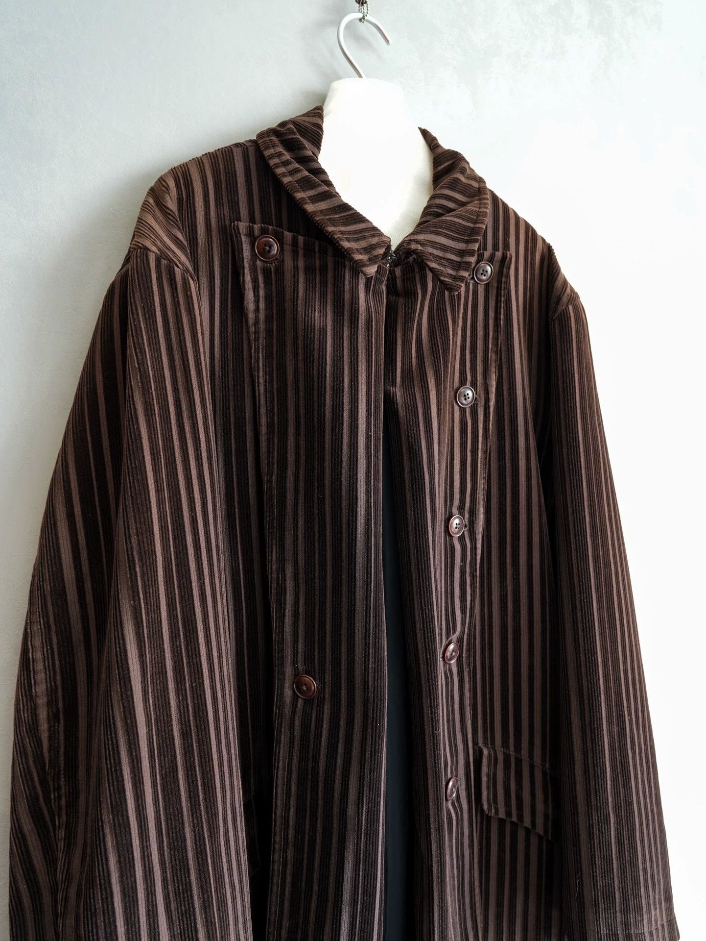 Yohji Yamamoto Yohji Yamamoto 96AW Striped Corduroy Coat Size US L / EU 52-54 / 3 - 5 Thumbnail