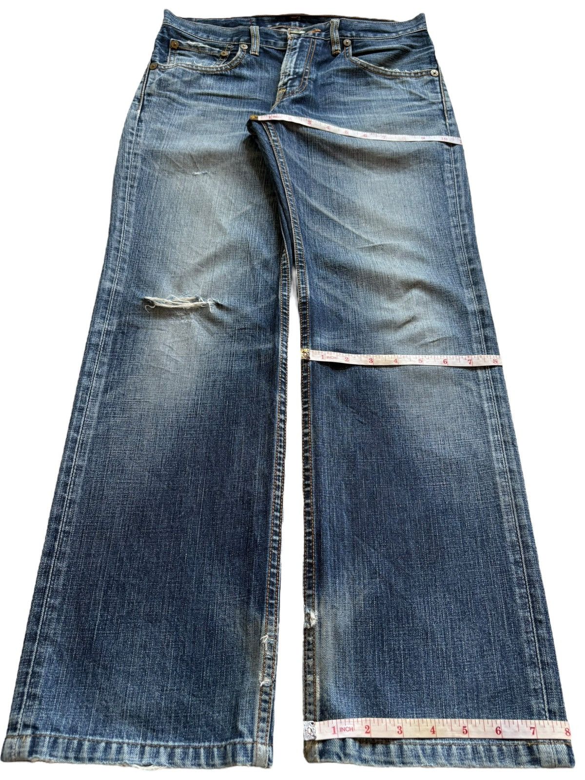 Levi's Vintage 90s Levis 502 Mud Wash Distressed Loose Jeans Size US 31 - 12 Thumbnail