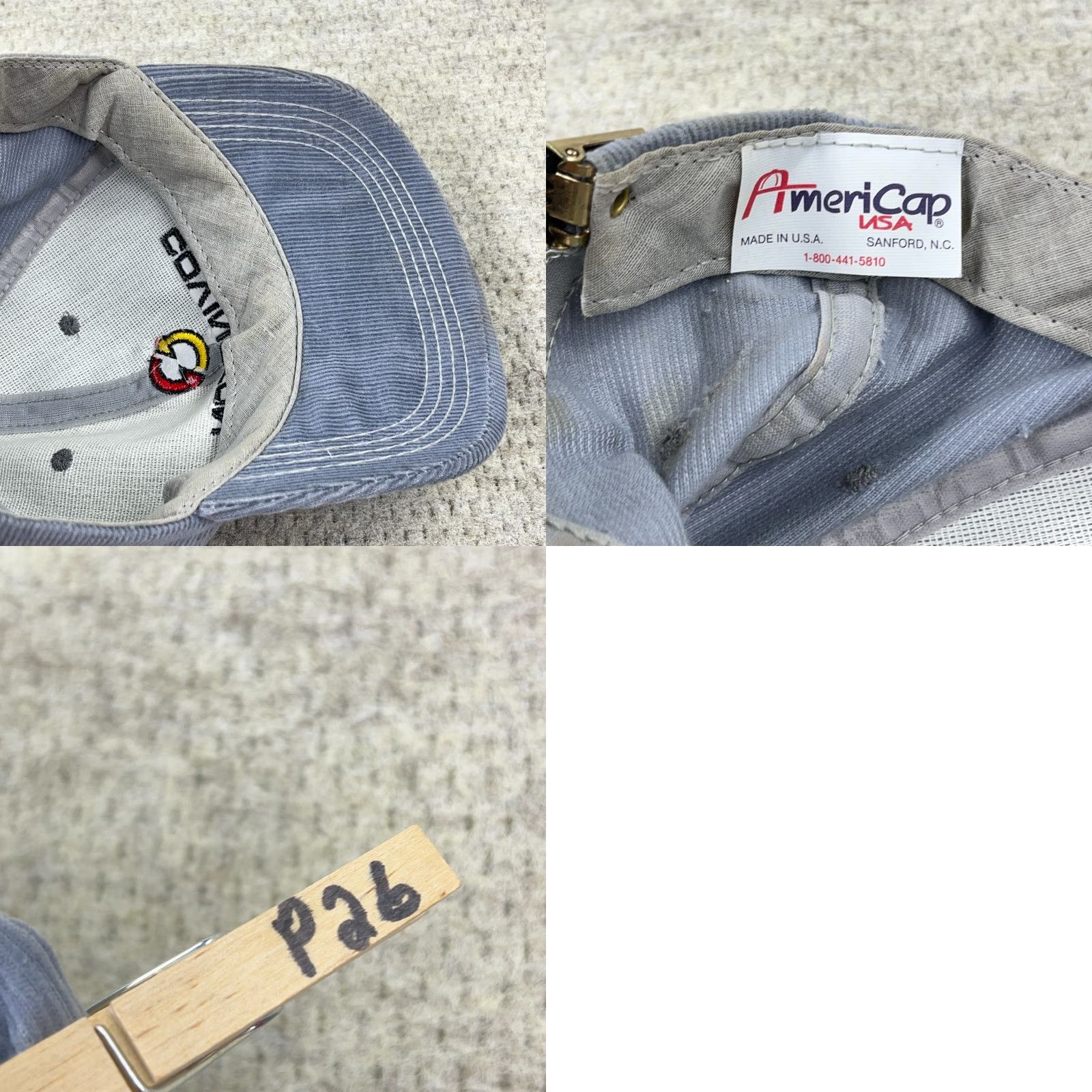 Vintage VINTAGE Ameri Cap Detroit Dissel Har Cap Gray Corduroy Strap back Made In USA Covington Size ONE SIZE - 8 Thumbnail