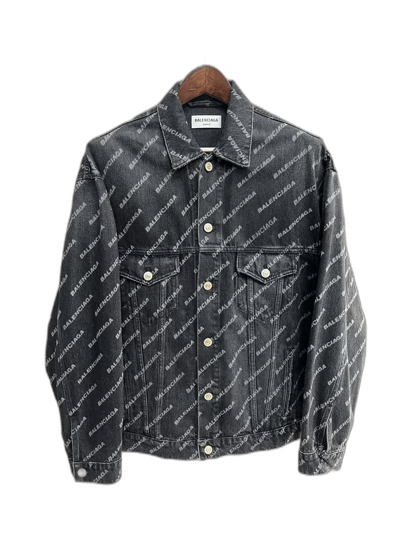 Balenciaga Balenciaga Black Print Denim Jacket-yf Size US S / EU 44-46 / 1 - 1 Thumbnail