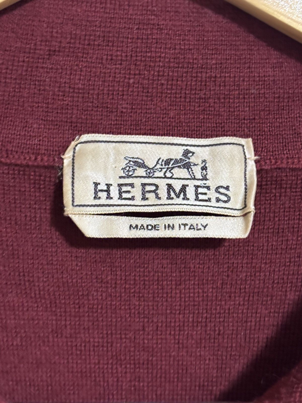 Hermes Rare Vintage Hermes Wool and Cashmere Leather Elbow Patch Size US L / EU 52-54 / 3 - 6 Thumbnail