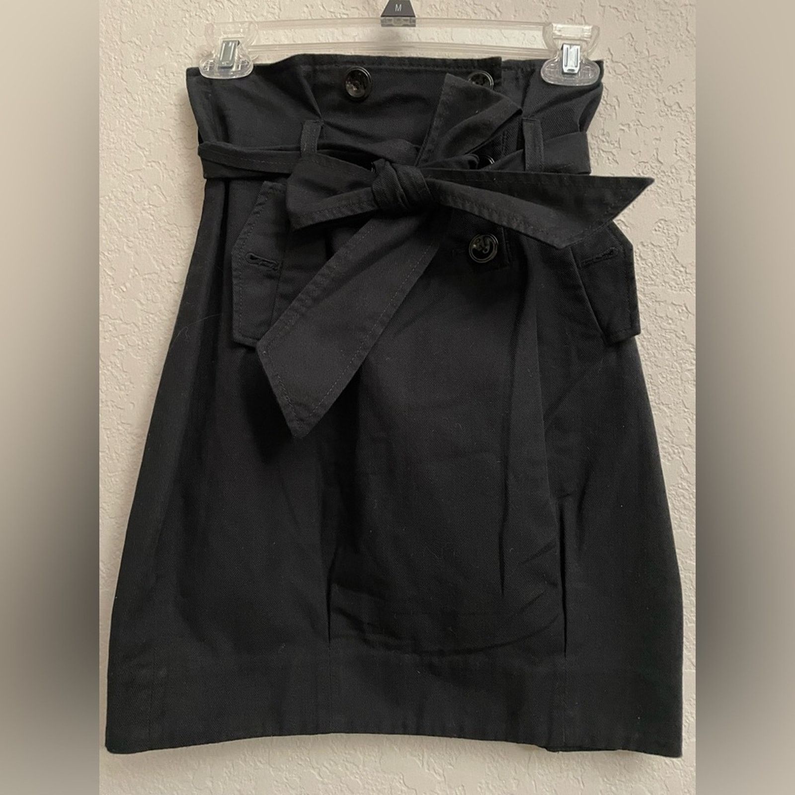 Armani Exchange Armani Exchange Black Cotton Skirt Belt Size 0 Size 25" / US 0 / IT 36 - 1 Thumbnail