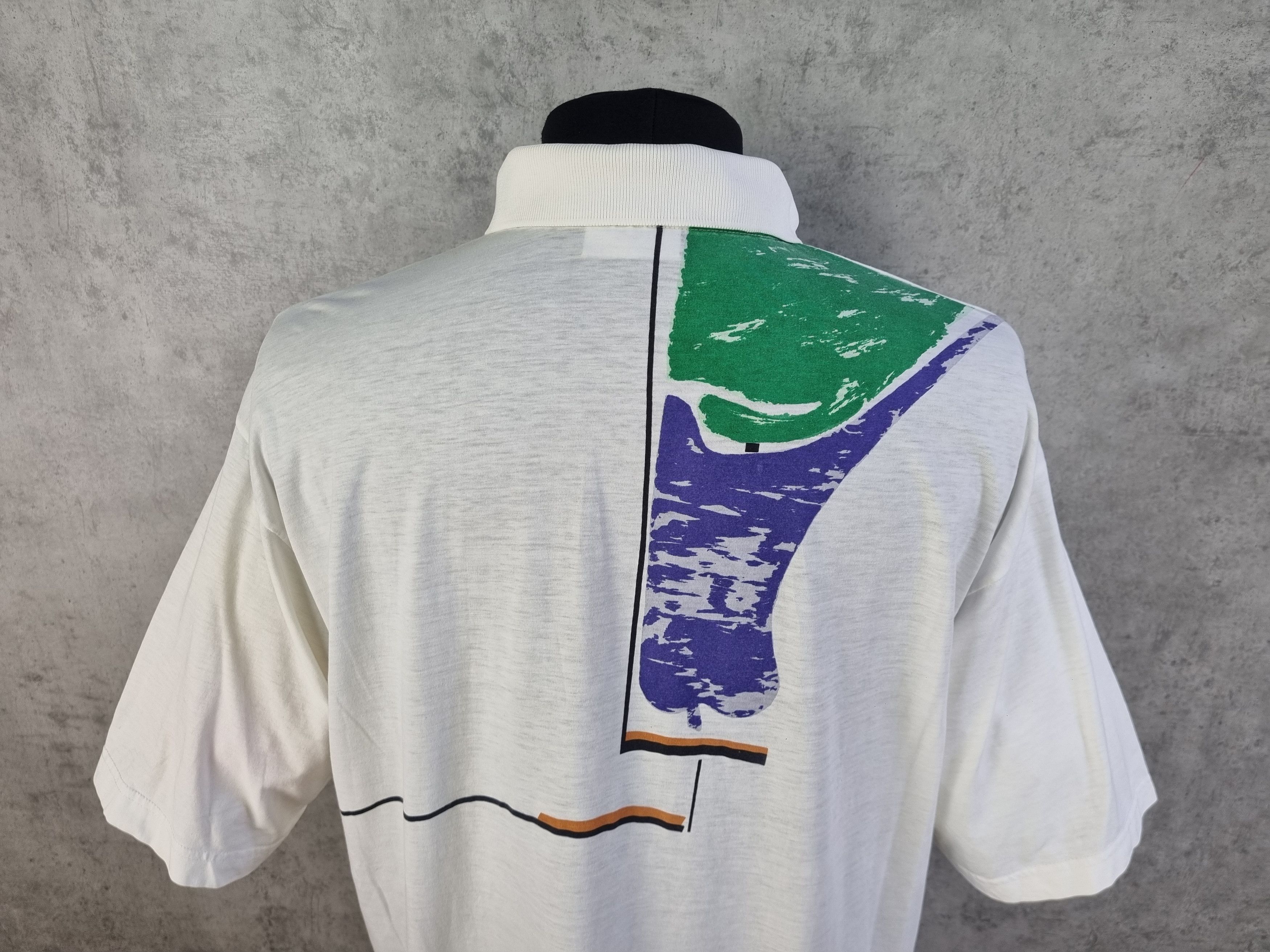 Adidas × Vintage 90s Adidas Rare Abstract Design Vintage Polo Tee shirt Size US L / EU 52-54 / 3 - 2 Thumbnail