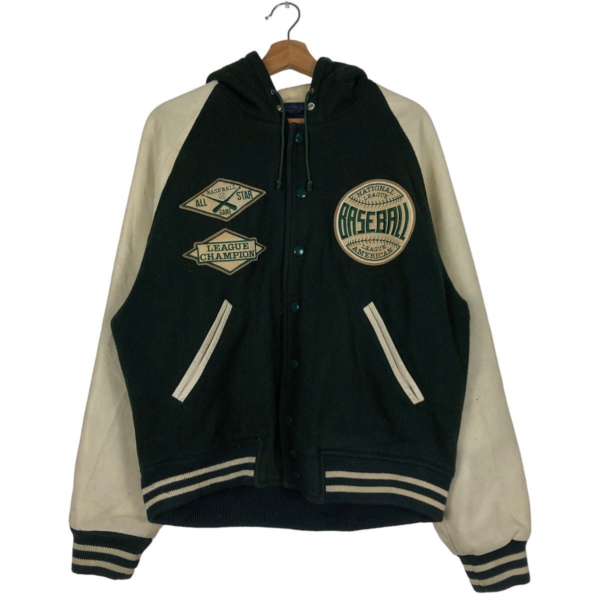 Japanese Brand 🔥Leather Jumper Stadium American National League Baseball Size US L / EU 52-54 / 3 - 1 Thumbnail