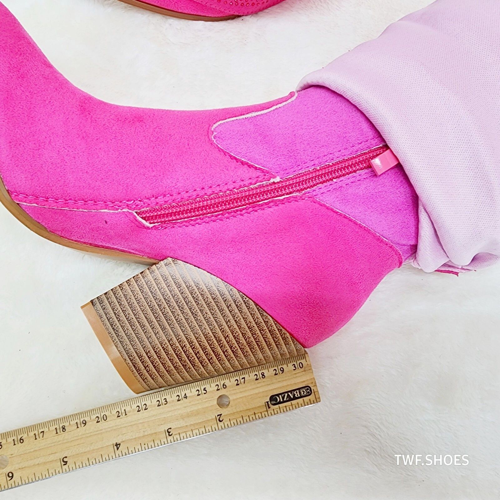 Other Country Twist Fuchsia Draped Rhinestone Fold Over Western Co Size US 7 / IT 37 - 7 Thumbnail