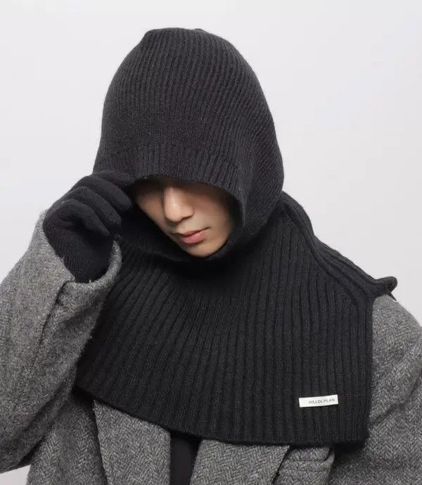 Japanese Brand retro knit hooded shawl poncho cloak scarves Size ONE SIZE - 7 Thumbnail