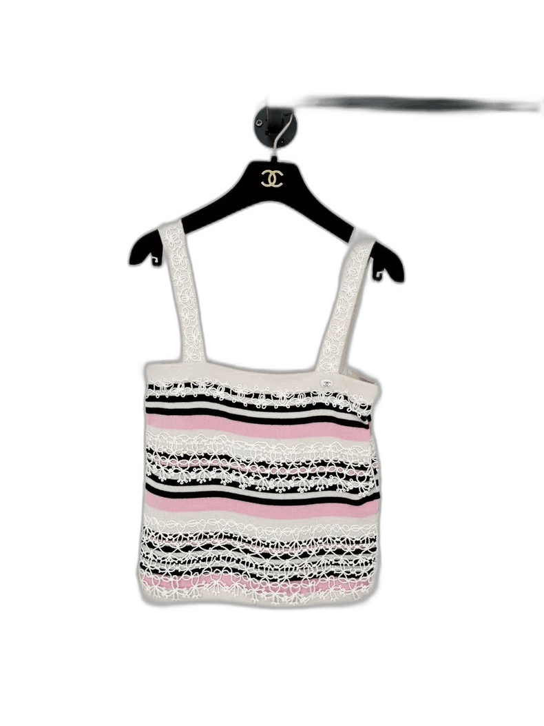 Chanel Chanel Cashmere Vest with Stripes Size S / US 4 / IT 40 - 1 Thumbnail