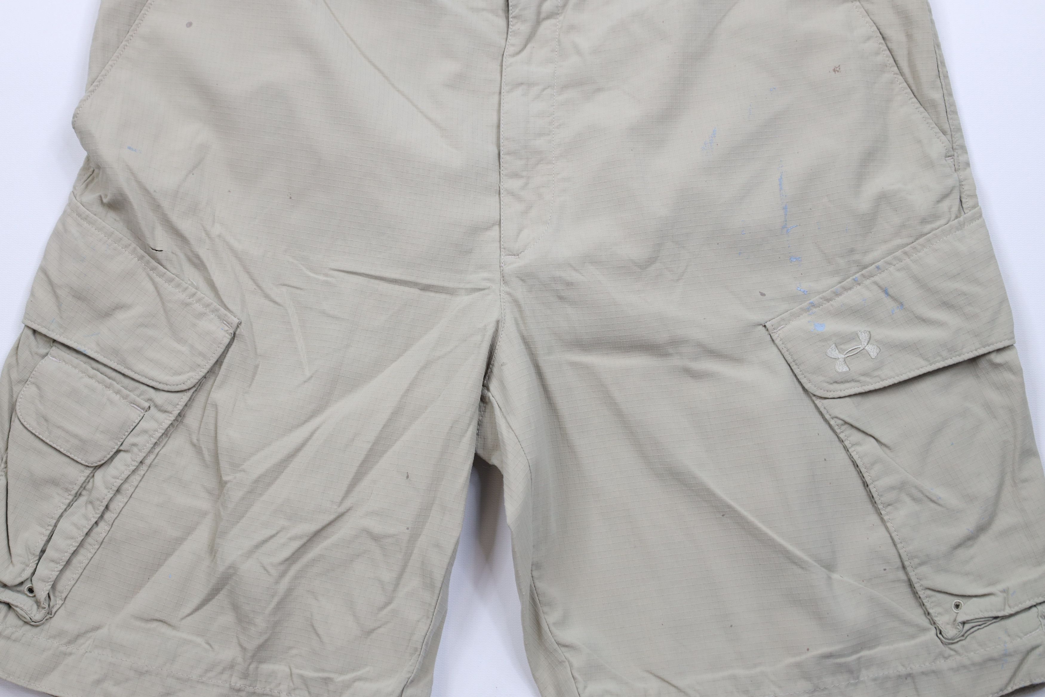 Under Armour × Vintage Vintage Under Armour Ripstop Baggy Cargo Shorts Beige Size US 34 / EU 50 - 3 Thumbnail