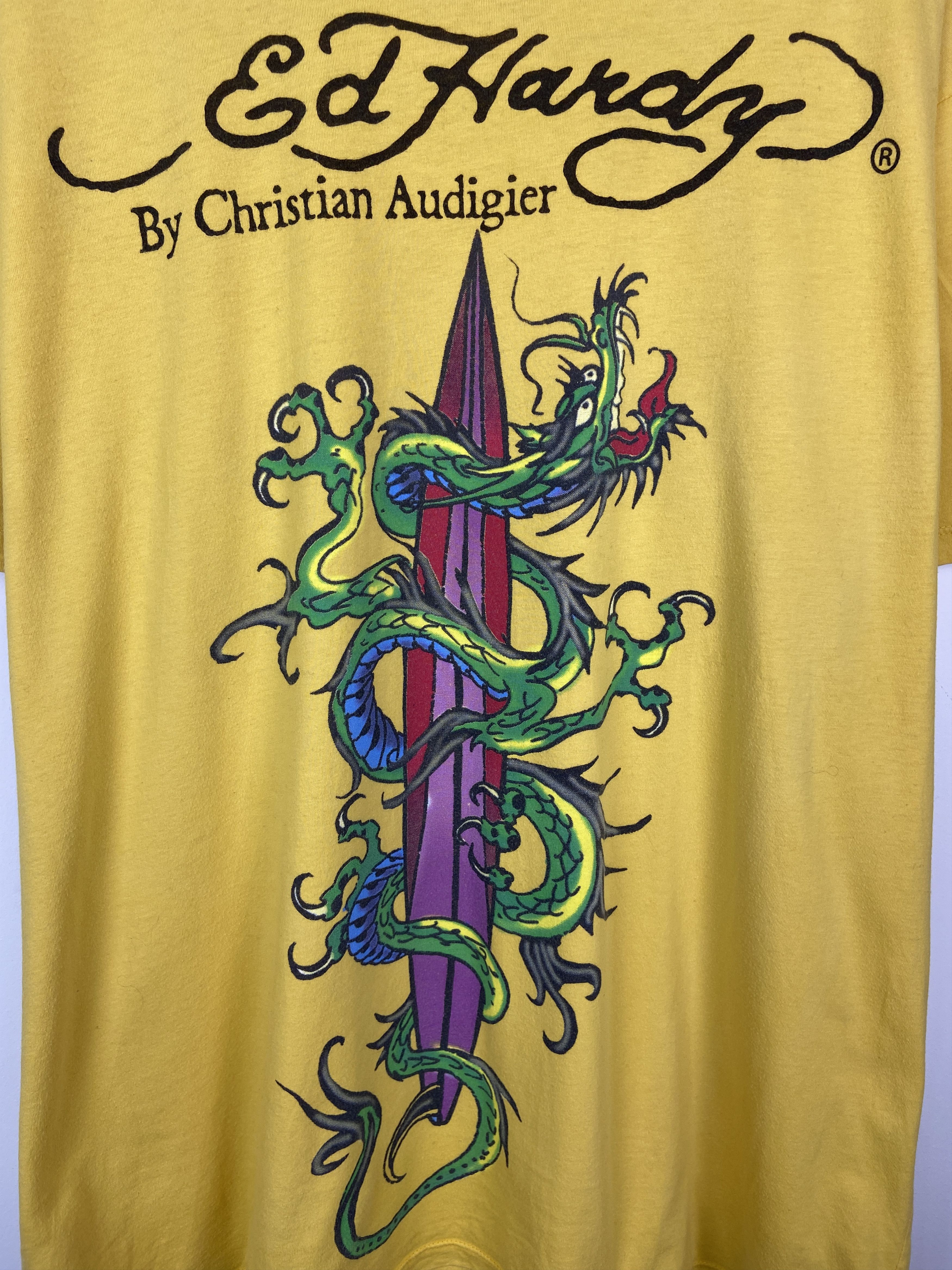 Ed Hardy Y2k Vintage Ed Hardy Dragon Surf Graphic T Shirt Tee Size US XL / EU 56 / 4 - 5 Thumbnail