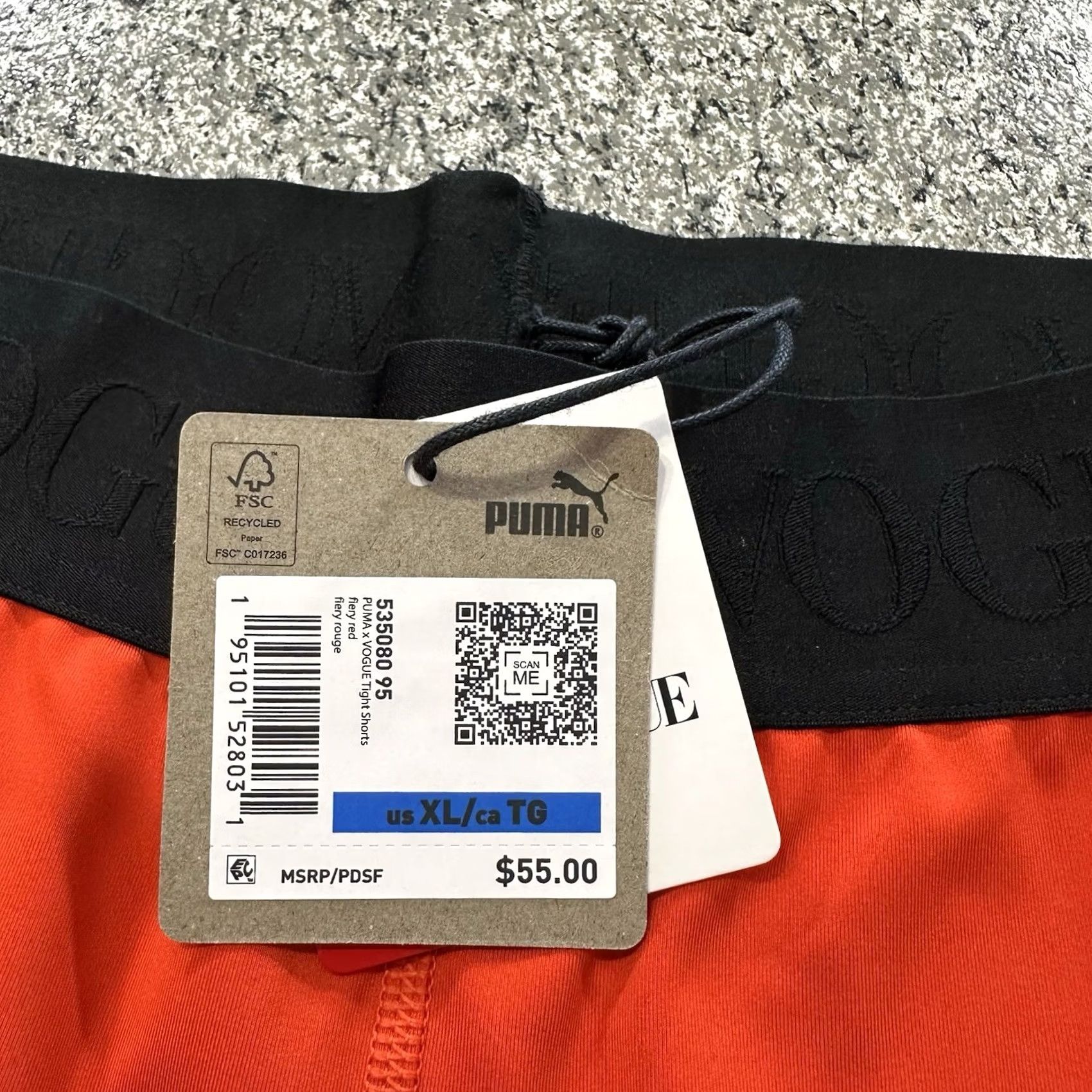 Puma PUMA Half Tights Womens XL Vogue Biker Shorts 8” Inseam Red Black Size 40" / US 18 - 3 Thumbnail