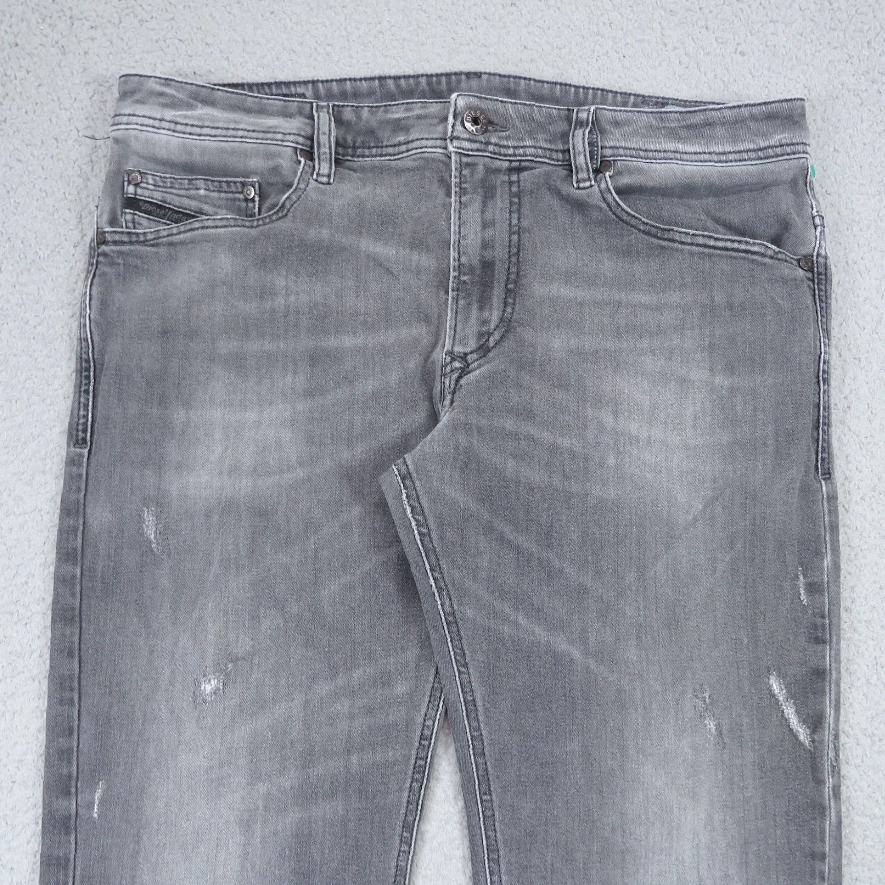 Diesel Diesel Jeans Mens 34x28 Thavar XP Slim Skinny Distressed Grey Wash R38O6 Stretch Jeans Size US 34 / EU 50 - 5 Thumbnail