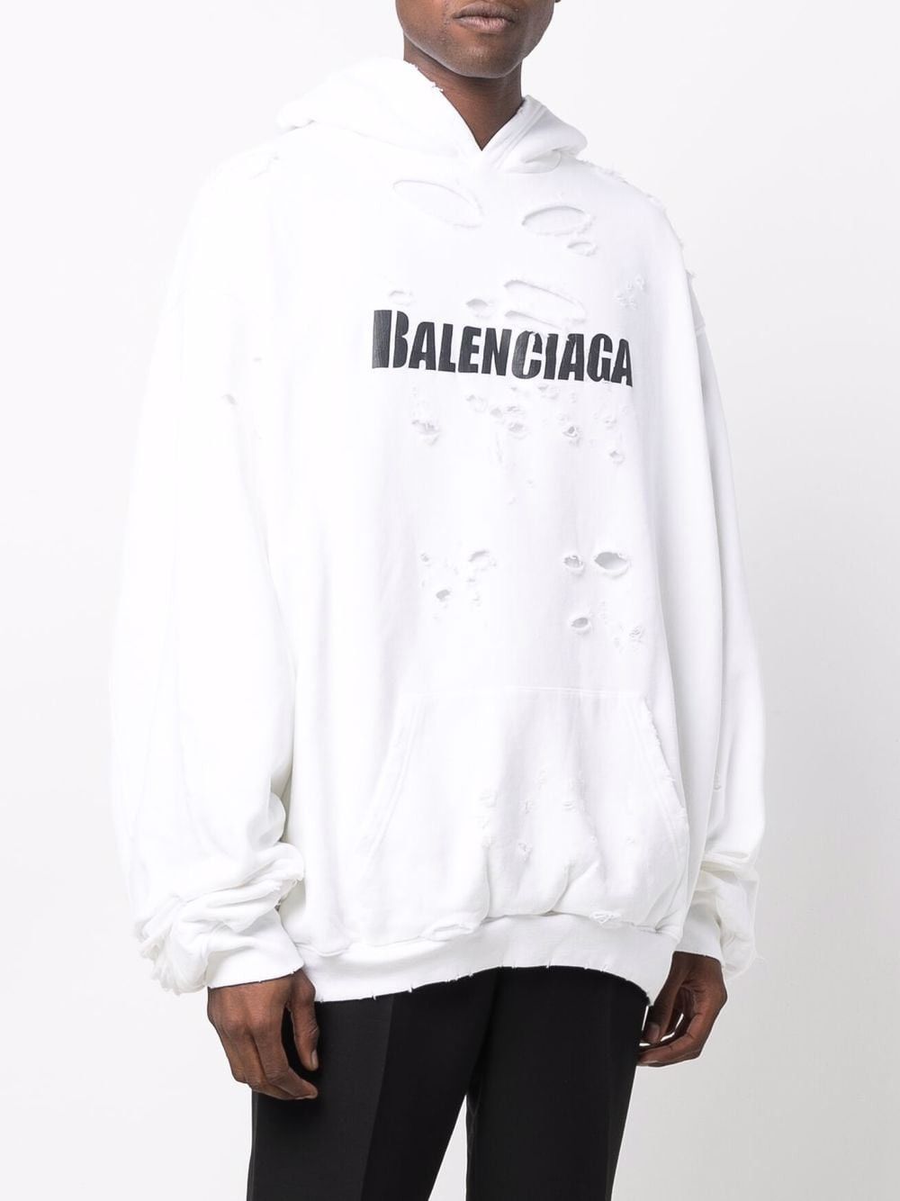 Balenciaga Balenciaga Logo Destroyed Hoodie | Grailed Balenciaga Balenciaga Logo Destroyed Hoodie | Grailed