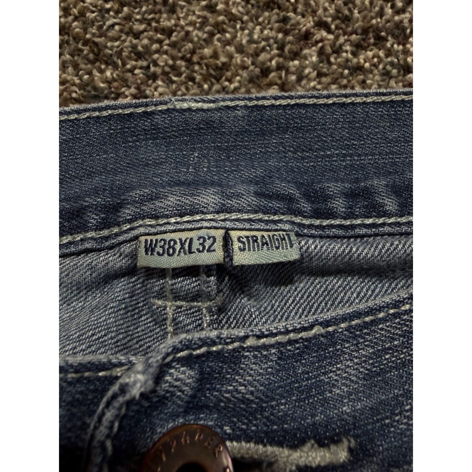 Denime Flypaper Jeans Main Selling Point Flypaper Jeans Straight Men 38 Blue Denim 38X32 Thick Stitch Vintage No Size US 38 / EU 54 - 4 Thumbnail