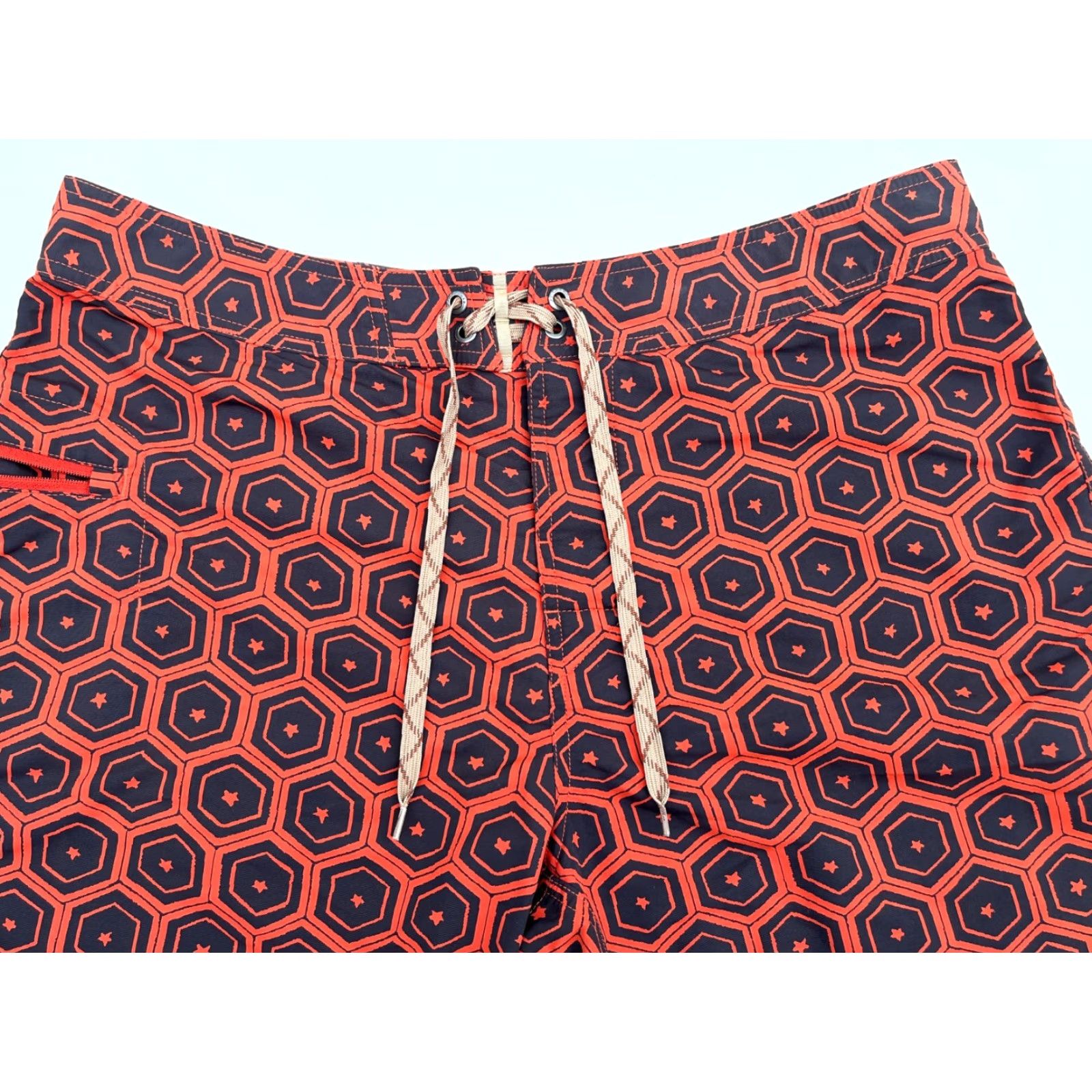 Patagonia Patagonia Men's Wavefarer Board Shorts Geometric Pattern Sz 35 Red Nylon 100% Beach Surfing Drawstring Regular Mens Size US 35 - 3 Thumbnail