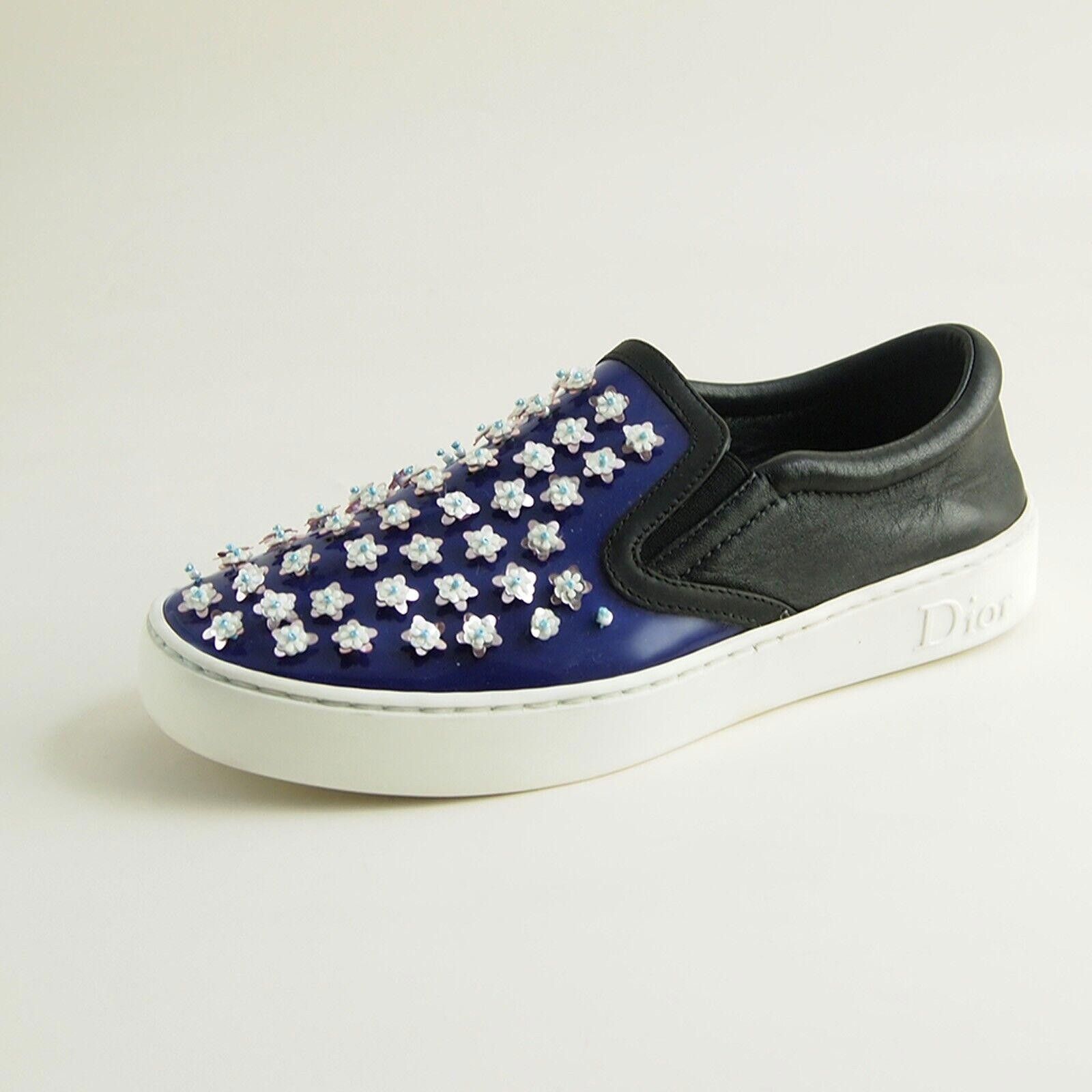 Dior Dior Slip Ons Sneakers Beaded Blue Patent Leather US 6 EU 36 Size US 6 / IT 36 - 1 Thumbnail
