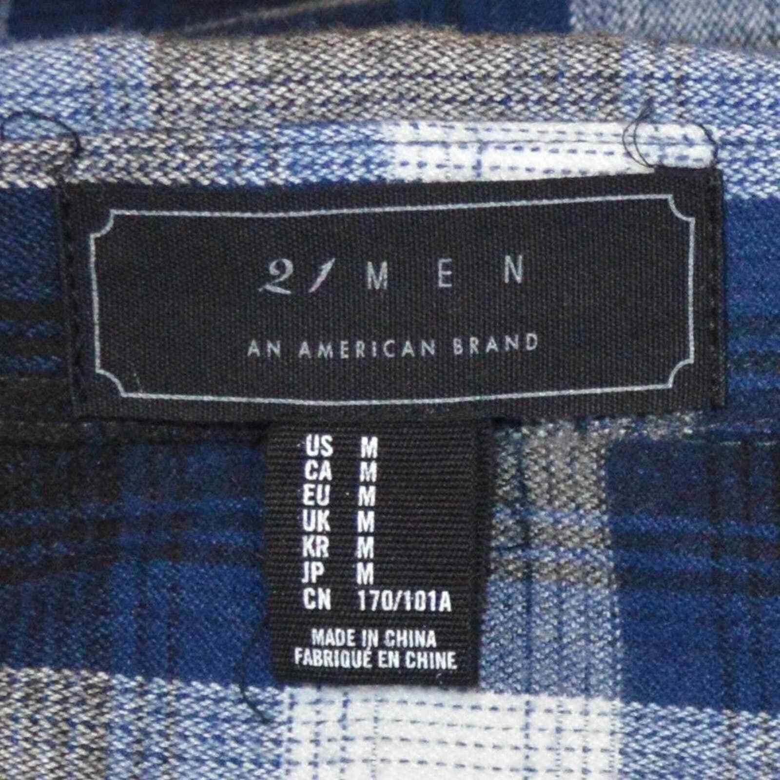 21 Men 21 Men Brand Mens Size Medium Shirt Long Sleeve Plaid Gray Size US M / EU 48-50 / 2 - 2 Thumbnail
