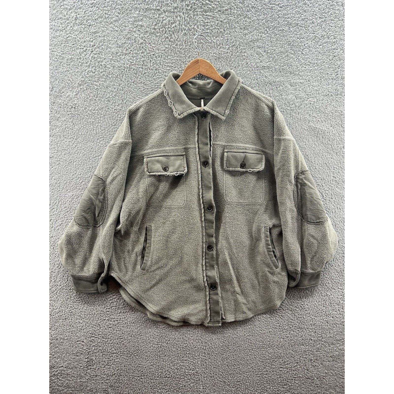 Free People Free People Ruby Fleece Shirt Oversized Jacket In Jaded Size M / US 6-8 / IT 42-44 - 1 Thumbnail