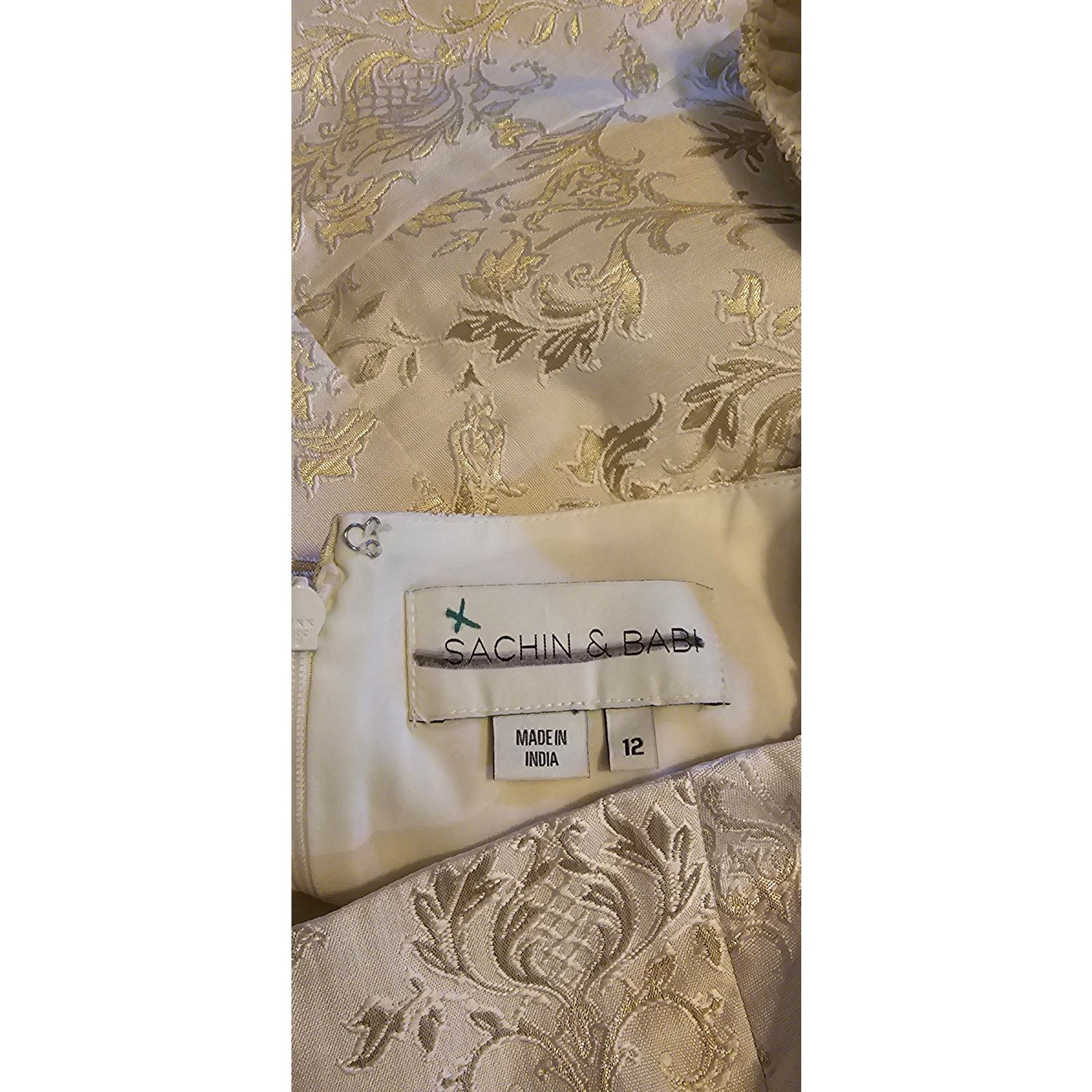 Anthropologie × Sachin & Babi New Sachin & Babi Kendal Mini Dress $248 SIZE 12 Ivory Gold Size XL / US 12-14 / IT 48-50 - 5 Thumbnail