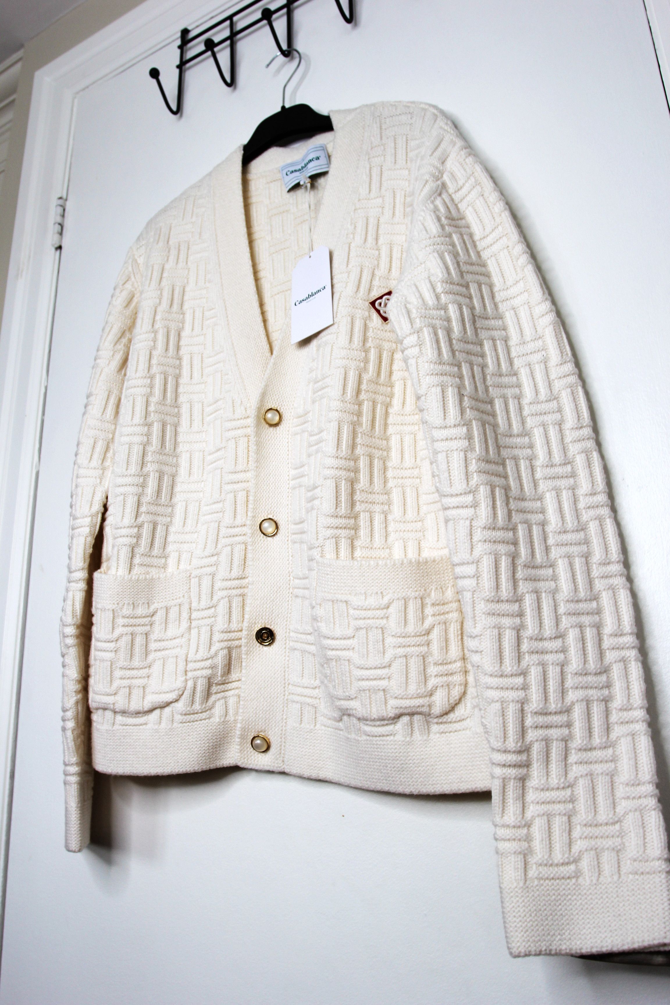 Casablanca BNWT AW24 CASABLANCA MERINO WOOL COLUMN STITCH CARDIGAN XL Size US XL / EU 56 / 4 - 5 Thumbnail