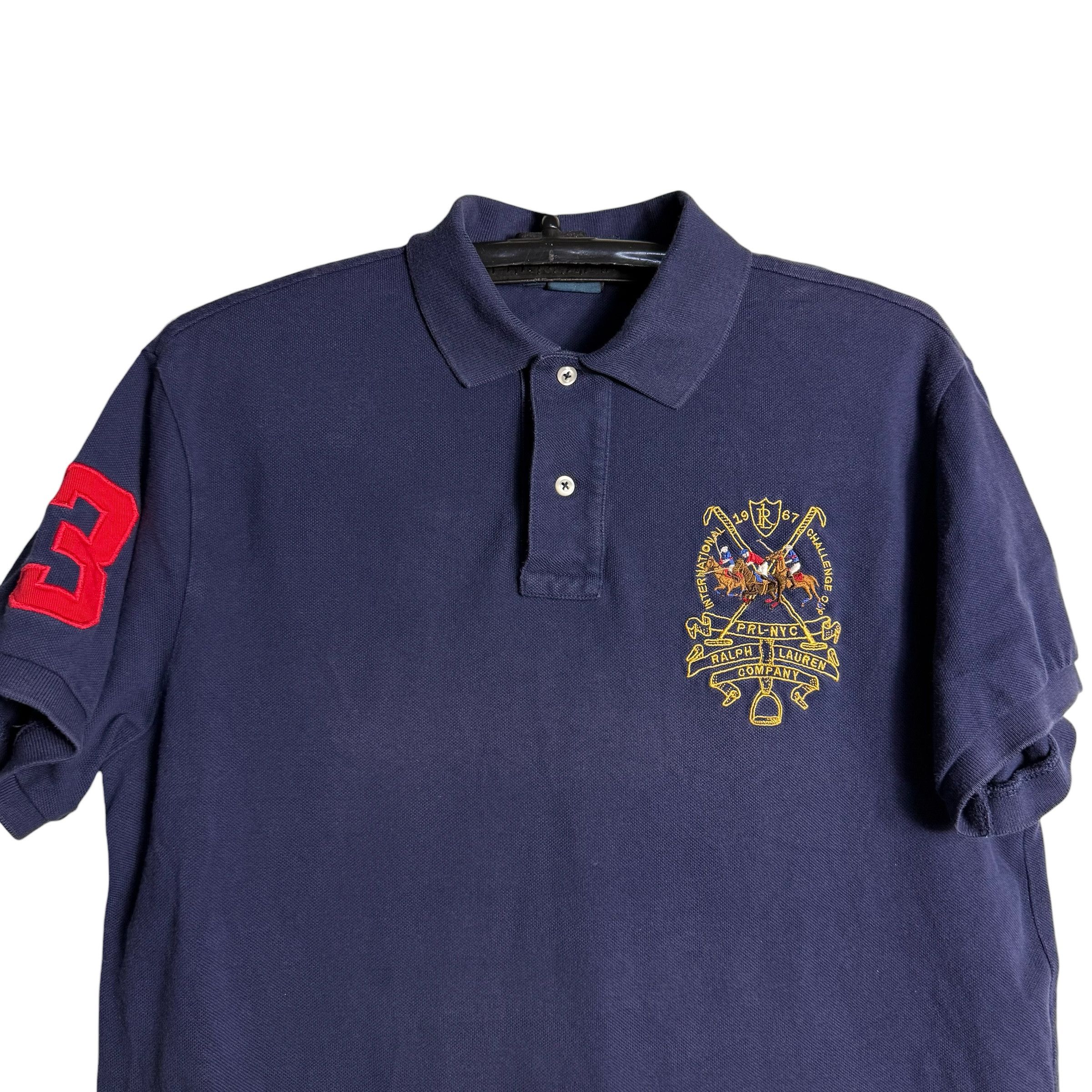 Polo Ralph Lauren 🔥RARE🔥Vintage Polo Ralph Lauren Triple Pony Polo Shirt Size US M / EU 48-50 / 2 - 2 Thumbnail