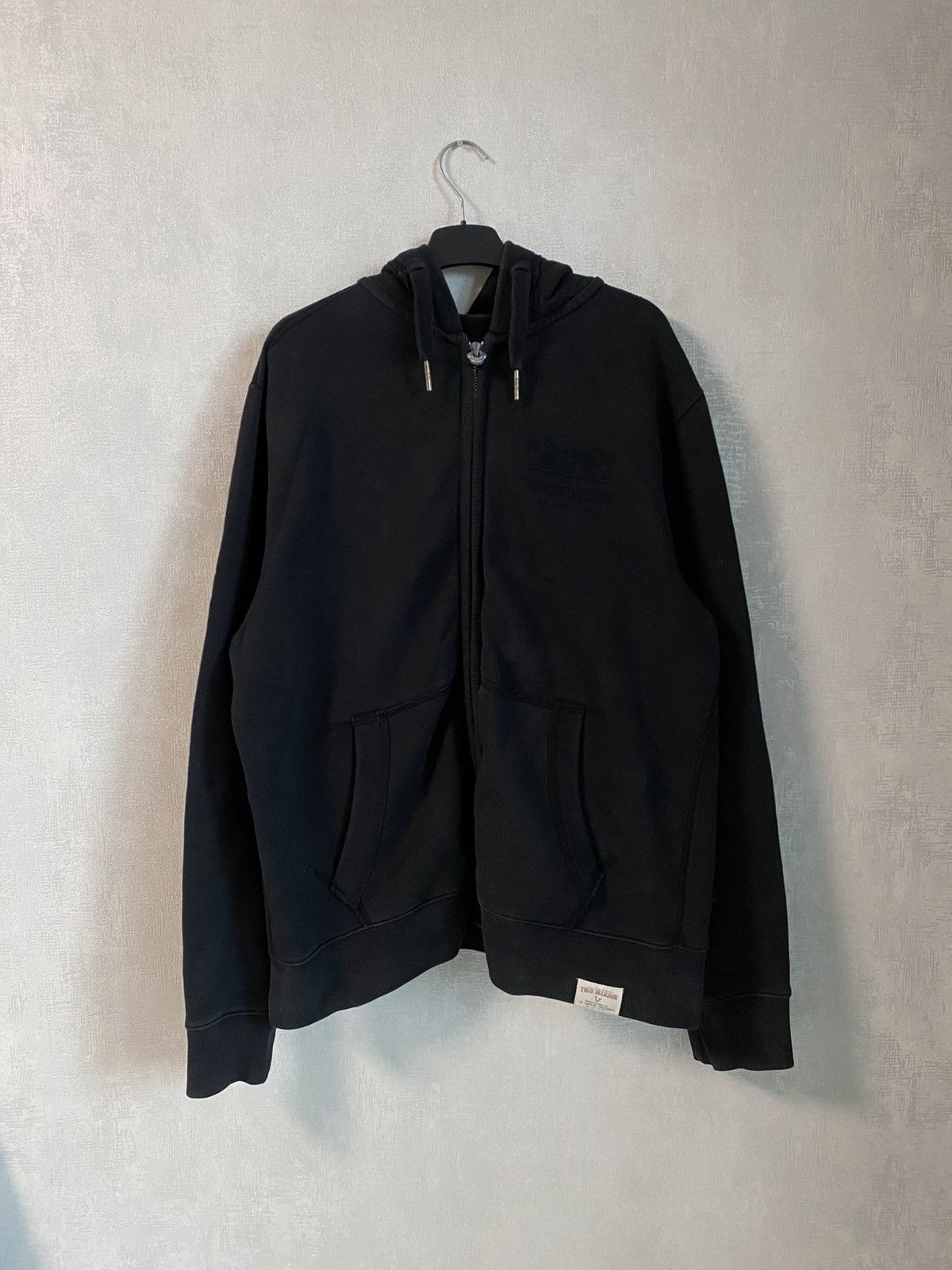 True Religion 💥VINTAGE TRUE RELIGION BIG BACK LOGO FADED ZIP HOODIE Y2K Size US XL / EU 56 / 4 - 3 Thumbnail