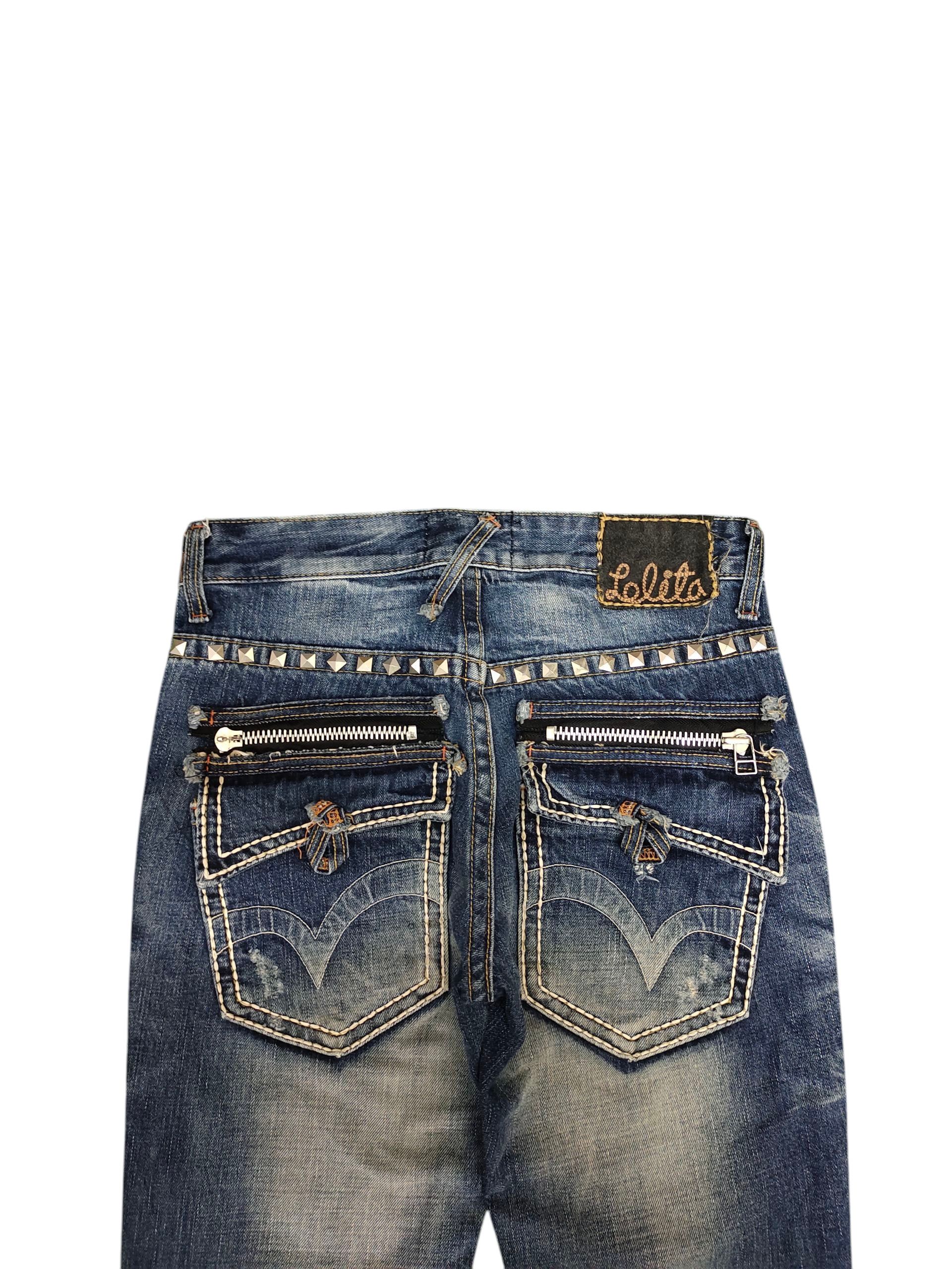 Kapital 2000s Yoshitomo Nara Lolita Studded Clawmark Distress Jeans Size US 29 - 2 Thumbnail