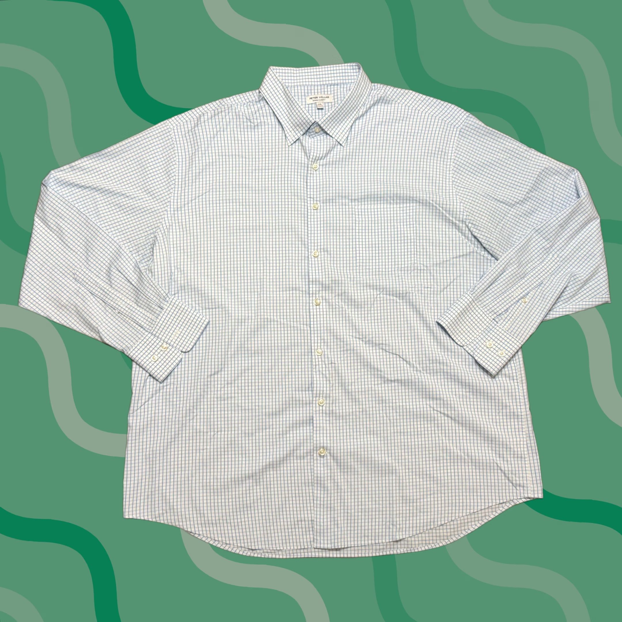 Peter Millar Peter Millar Summer Comfort Hanford Performance Twill Sport Shirt Blue XL Size US XXL / EU 58 / 5 - 1 Thumbnail