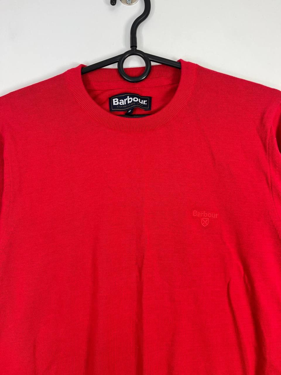Barbour Barbour Mens Red Crewneck Sweater Cotton Knit Jumper Size M Size US M / EU 48-50 / 2 - 2 Thumbnail