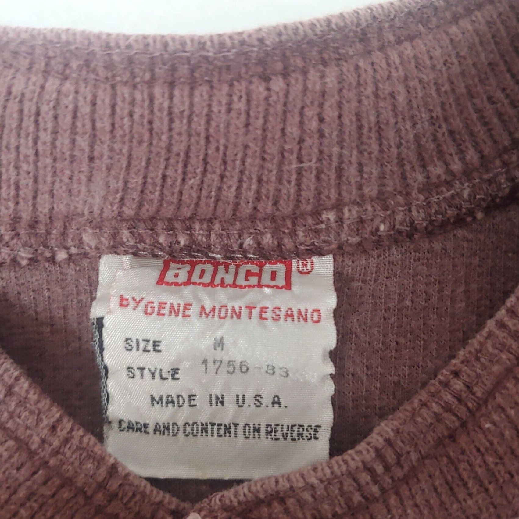 Vintage VINTAGE Bongo Henley Shirt Men M Long Sleeve Plum USA 20" Chest 27" Length Ribbed Cotton PC Read Size US M / EU 48-50 / 2 - 4 Thumbnail