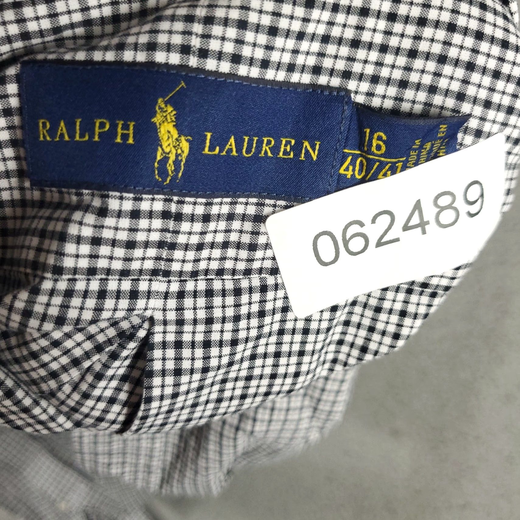 Ralph Lauren Ralph Lauren Dress Shirt Mens Size 16 Black Plaid Long Sleeve Button-Up Classic Cotton Size 42R - 8 Thumbnail