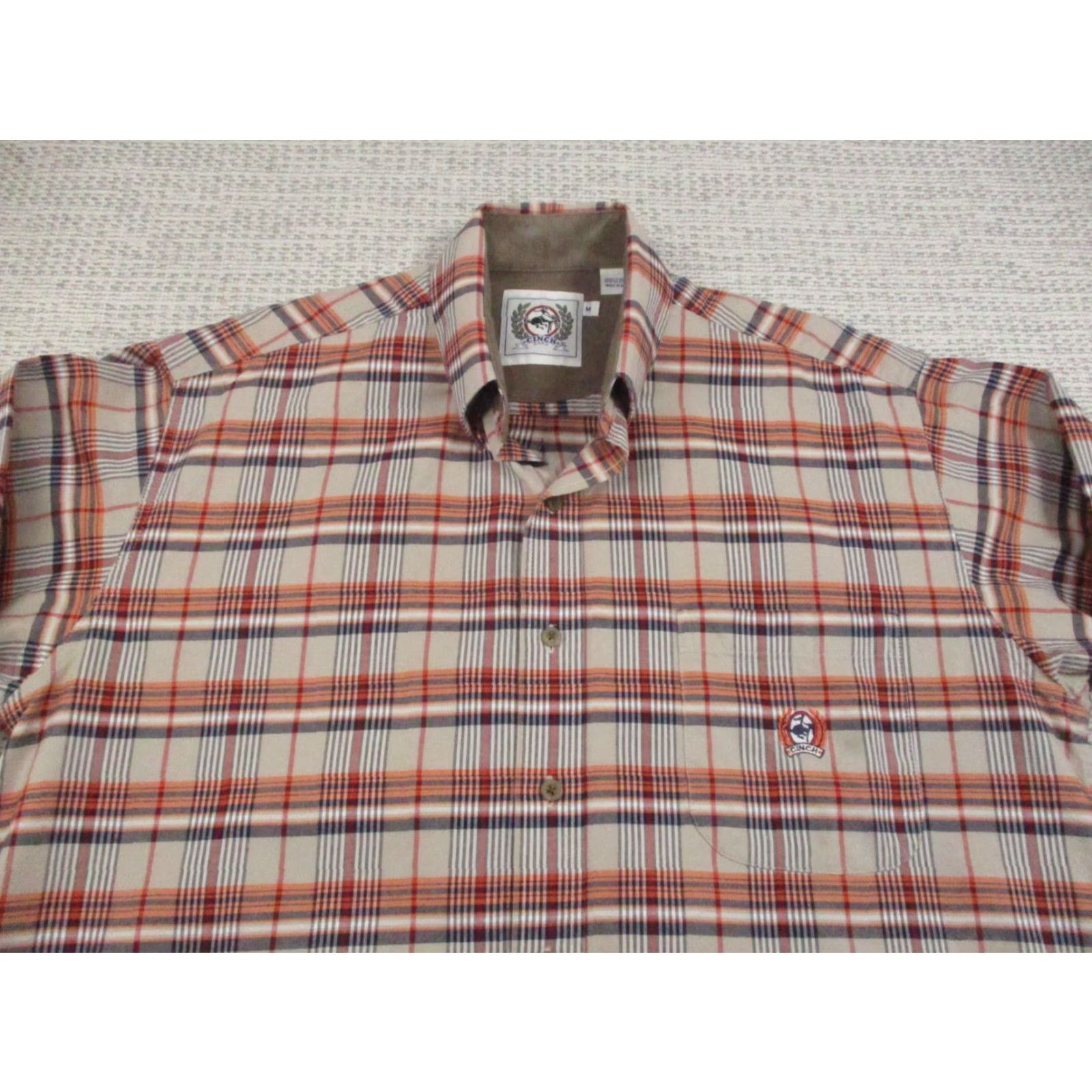 Vintage Cinch Shirt Mens M Orange Plaid Long Sleeve Button-Up Western Rodeo Shirt Mens M Casual Workwear Mens Size US M / EU 48-50 / 2 - 4 Thumbnail