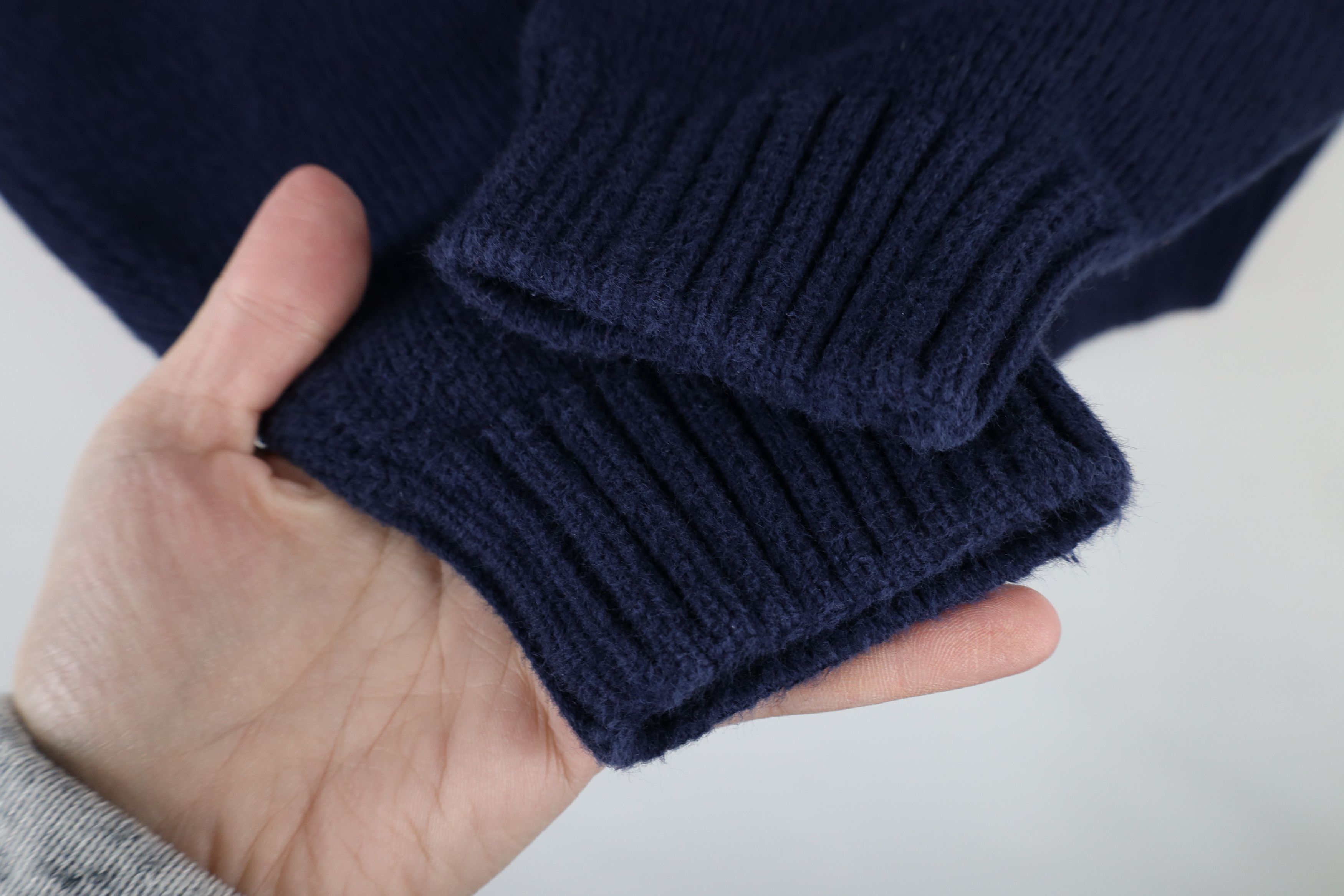 L.L. Bean × Vintage Vintage 90s LL Bean Cotton Knit Crewneck Sweater Blue USA Size M / US 6-8 / IT 42-44 - 5 Thumbnail