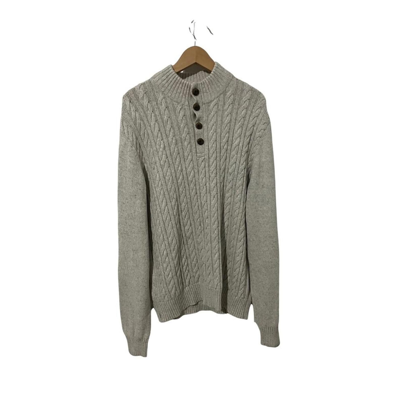 St. Johns Bay St. John’s Bay Men’s Cable Knit Henley Sweater Gray XL Size US XL / EU 56 / 4 - 2 Thumbnail
