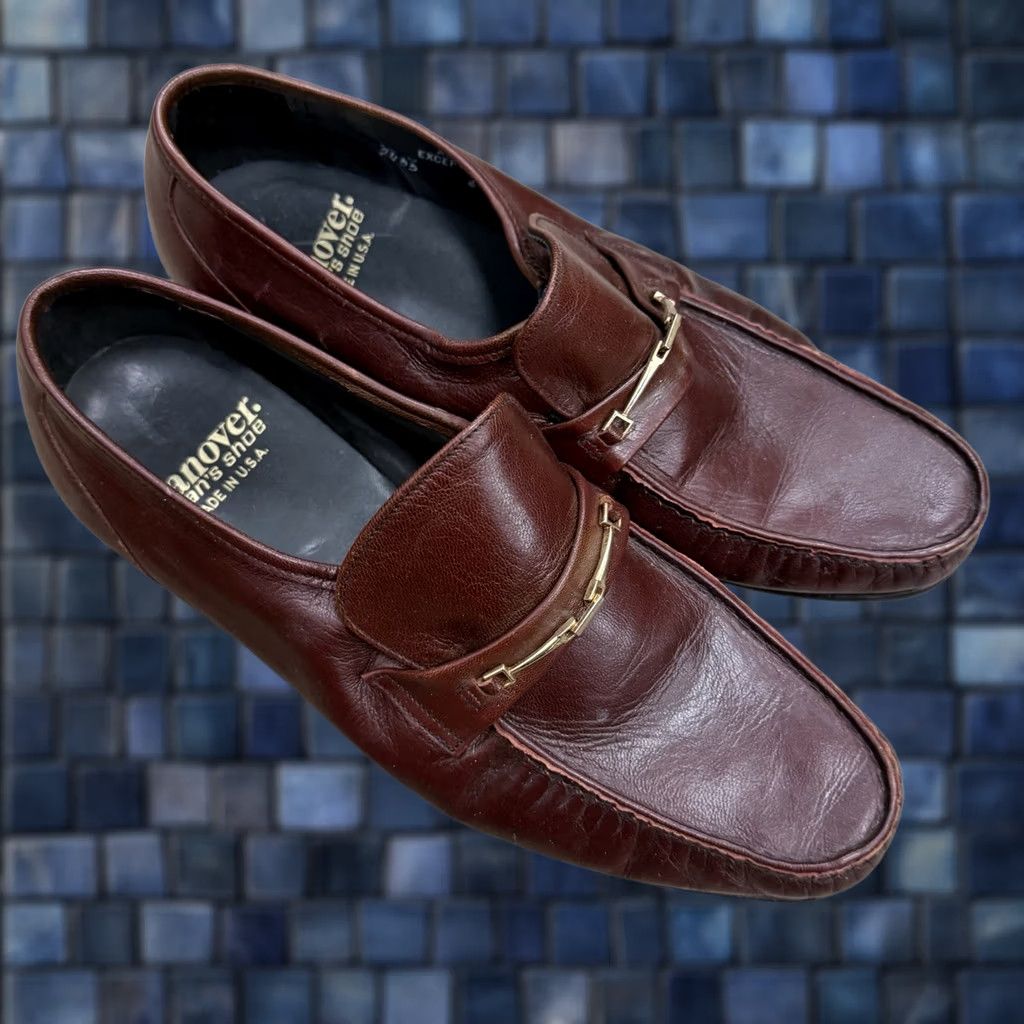 Vintage VINTAGE Hanover Penny Loafers Mens 10 Brown Leather Made in USA Ivy USA Oxford Dress Shoes Mens Brown Leather Penny Loafers Size US 9 / EU 42 - 1 Thumbnail