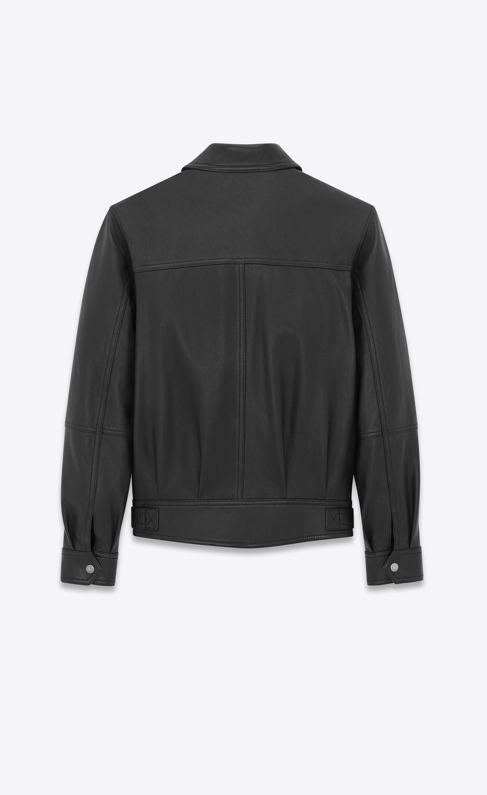 Saint Laurent Paris o1b1hav110625 Jacket In Drummed Lambskin in Black Size US S / EU 44-46 / 1 - 2 Thumbnail