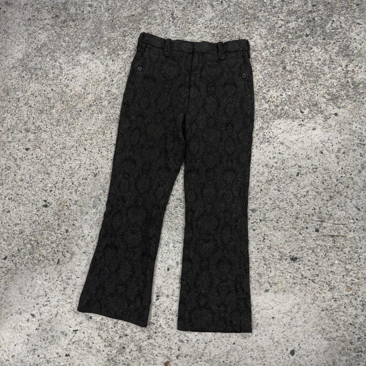 Dries Van Noten Dries Van Noten Wool Snakeskin Print Flare Trouser Pants Size US 30 / EU 46 - 10 Thumbnail