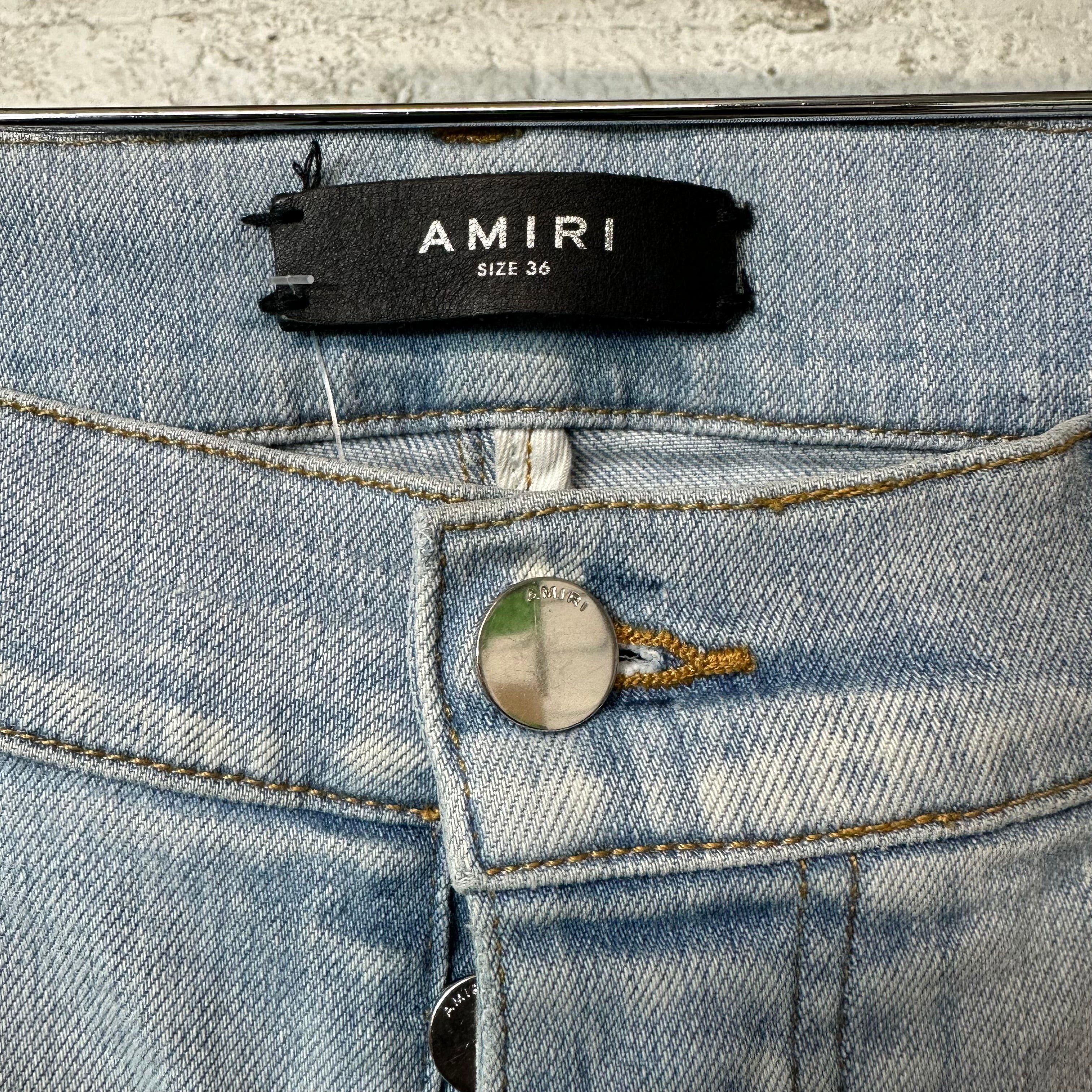 Amiri Amiri MX1 Light Camo Light Blue Denim Jeans Sz 36 (Tailored Size US 36 / EU 52 - 3 Thumbnail