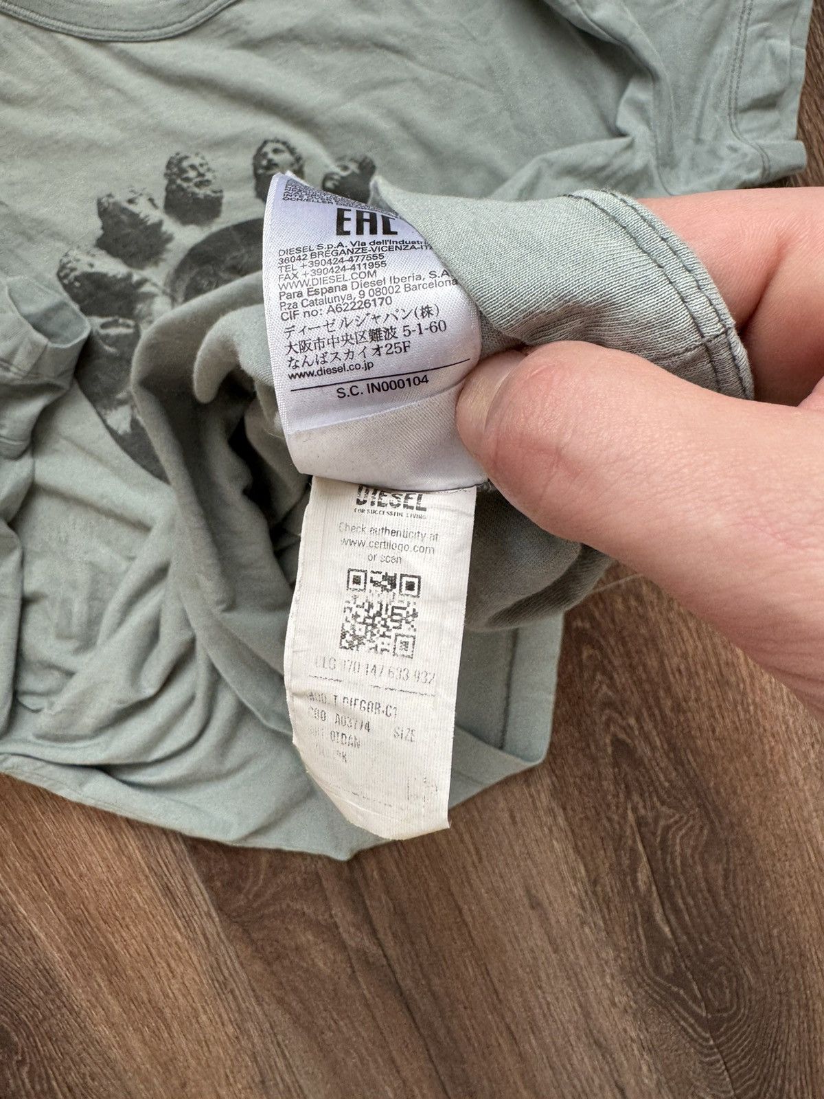 Diesel Diesel Big logo short sleeve men’s L mint colour t shirt Size US L / EU 52-54 / 3 - 8 Thumbnail